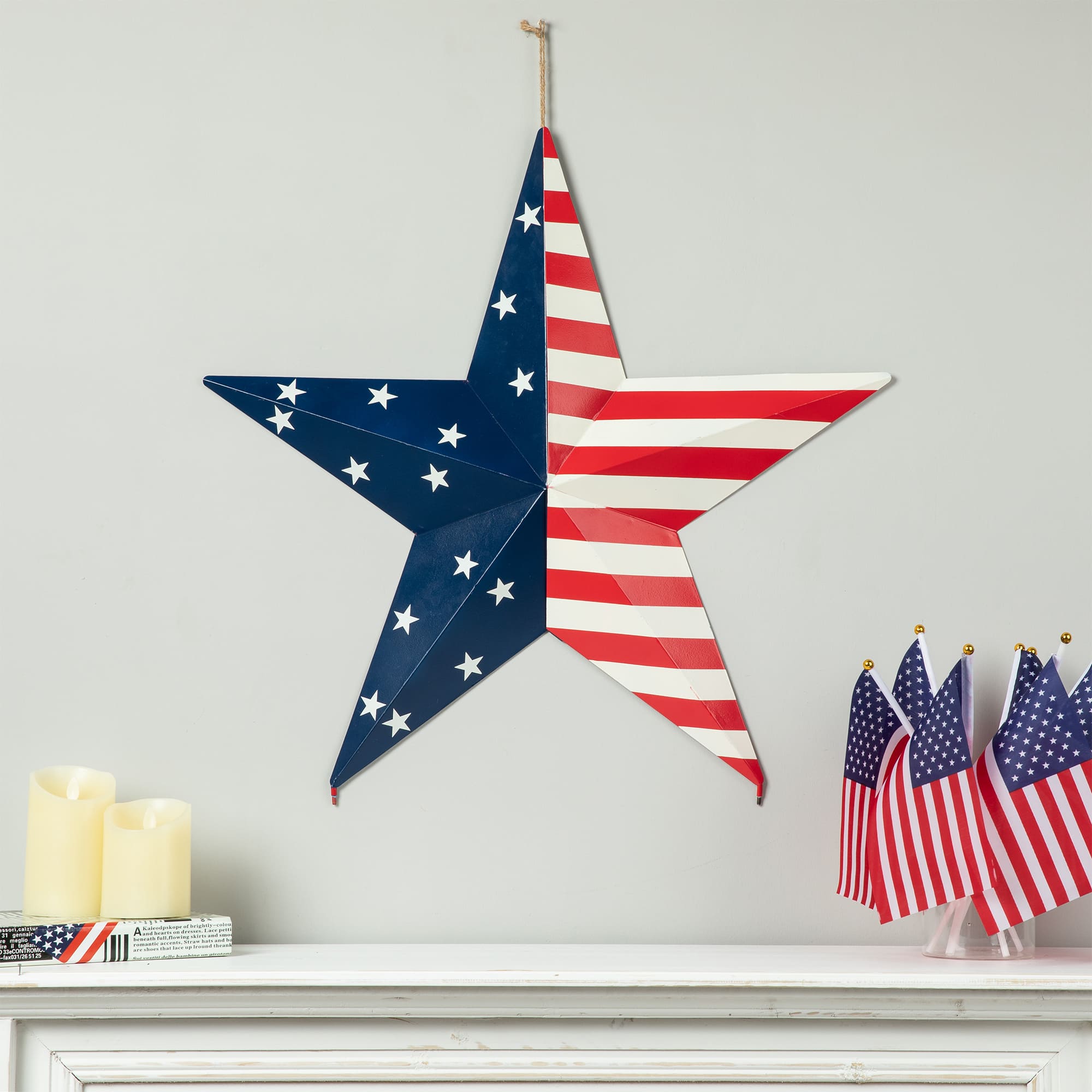 Glitzhome&#xAE; 30.75&#x22; Metal Patriotic Yard Stake D&#xE9;cor