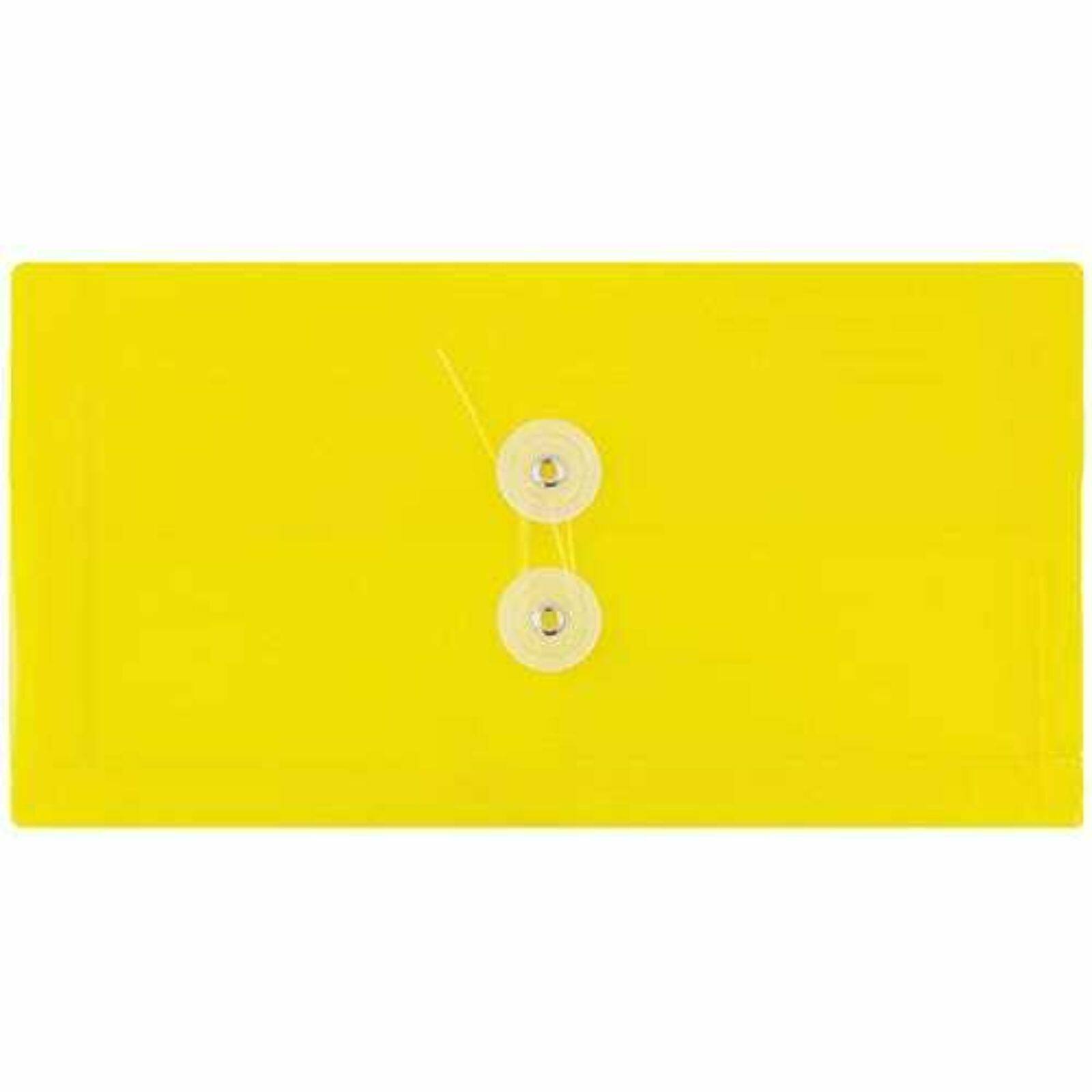 JAM Paper 5.25" x 10" Plastic #10 Business Envelope with Button and String Closure, 24ct.