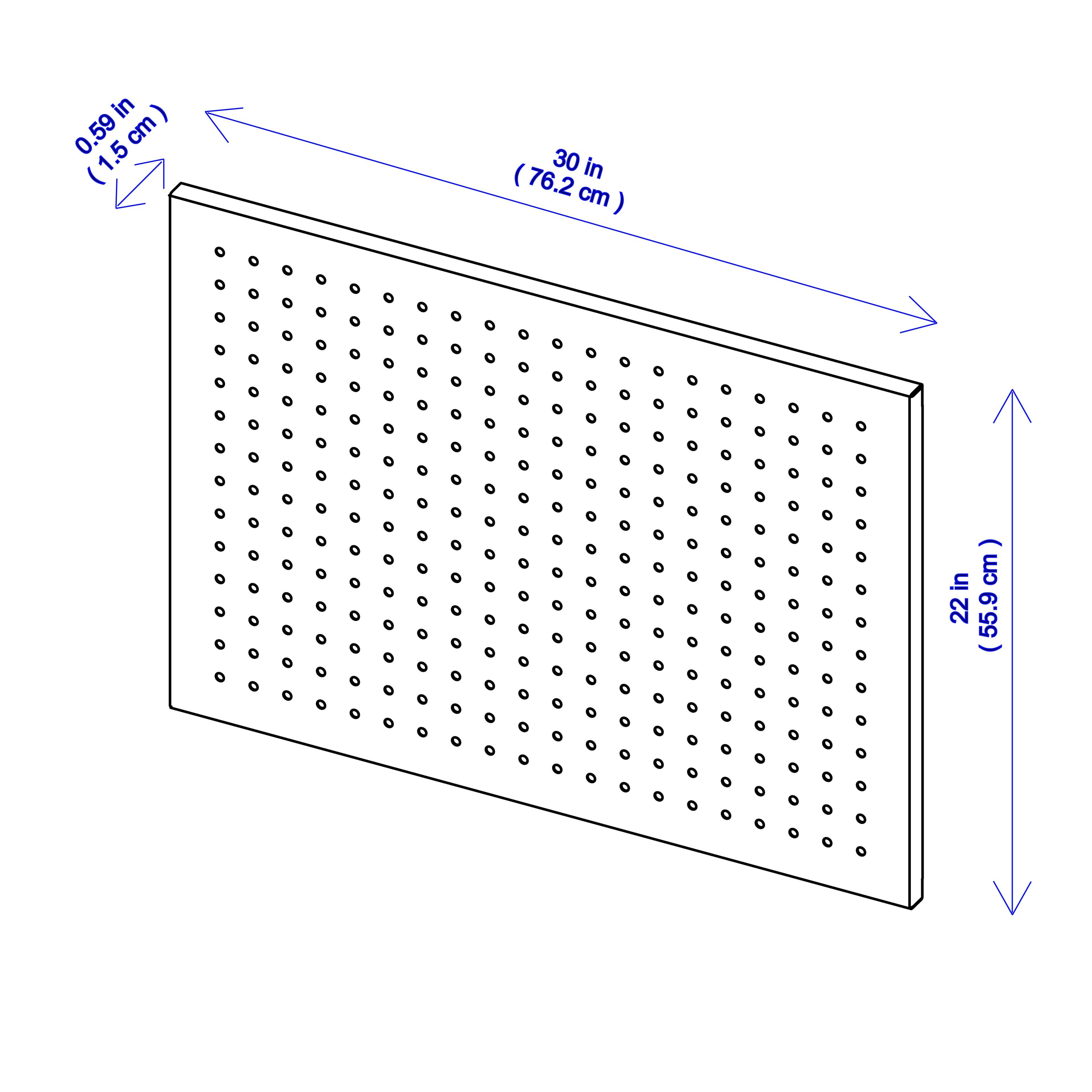 22" x 30" Grey Metal Pegboard by Simply Tidy®