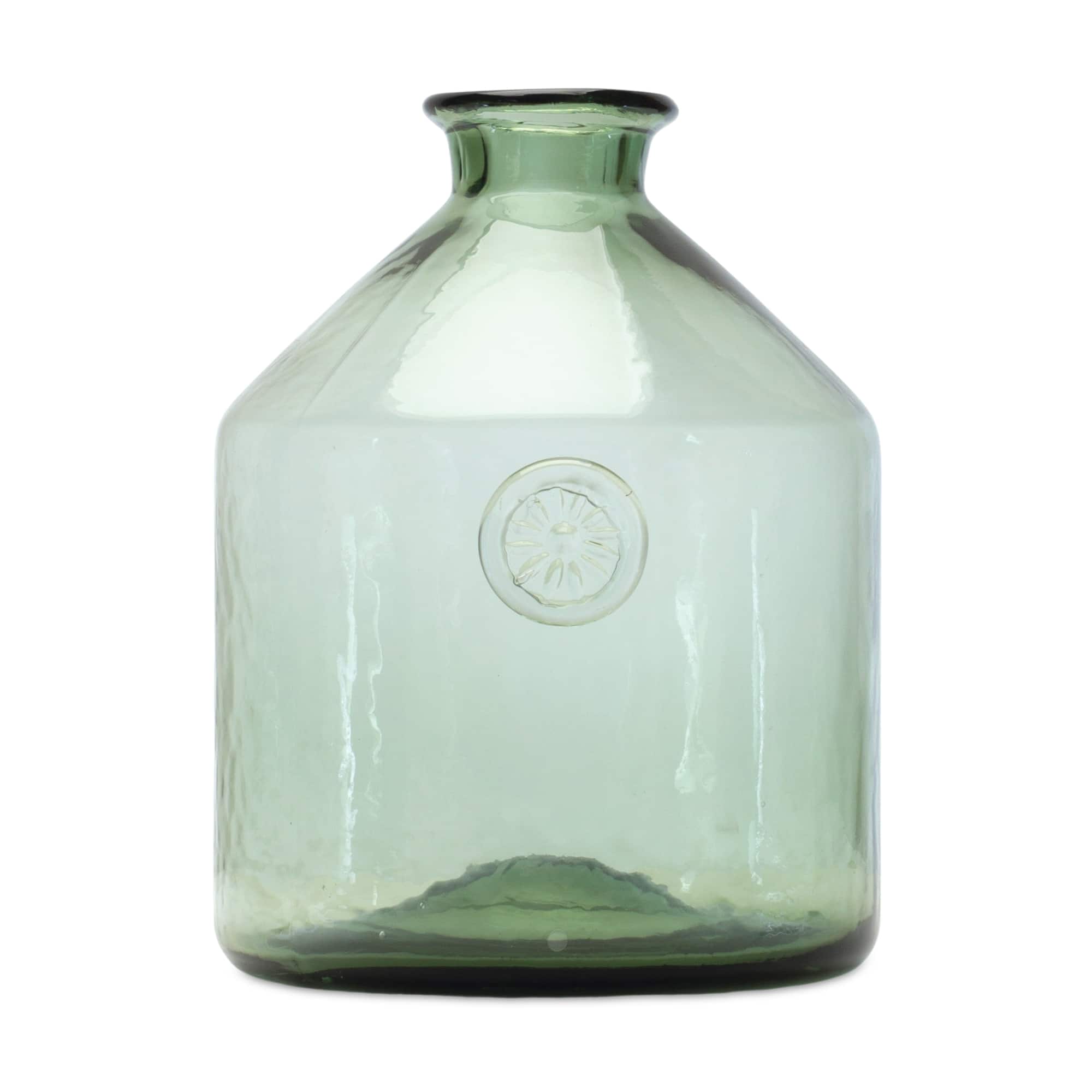 9&#x22; Decorative Sage Glass Vase