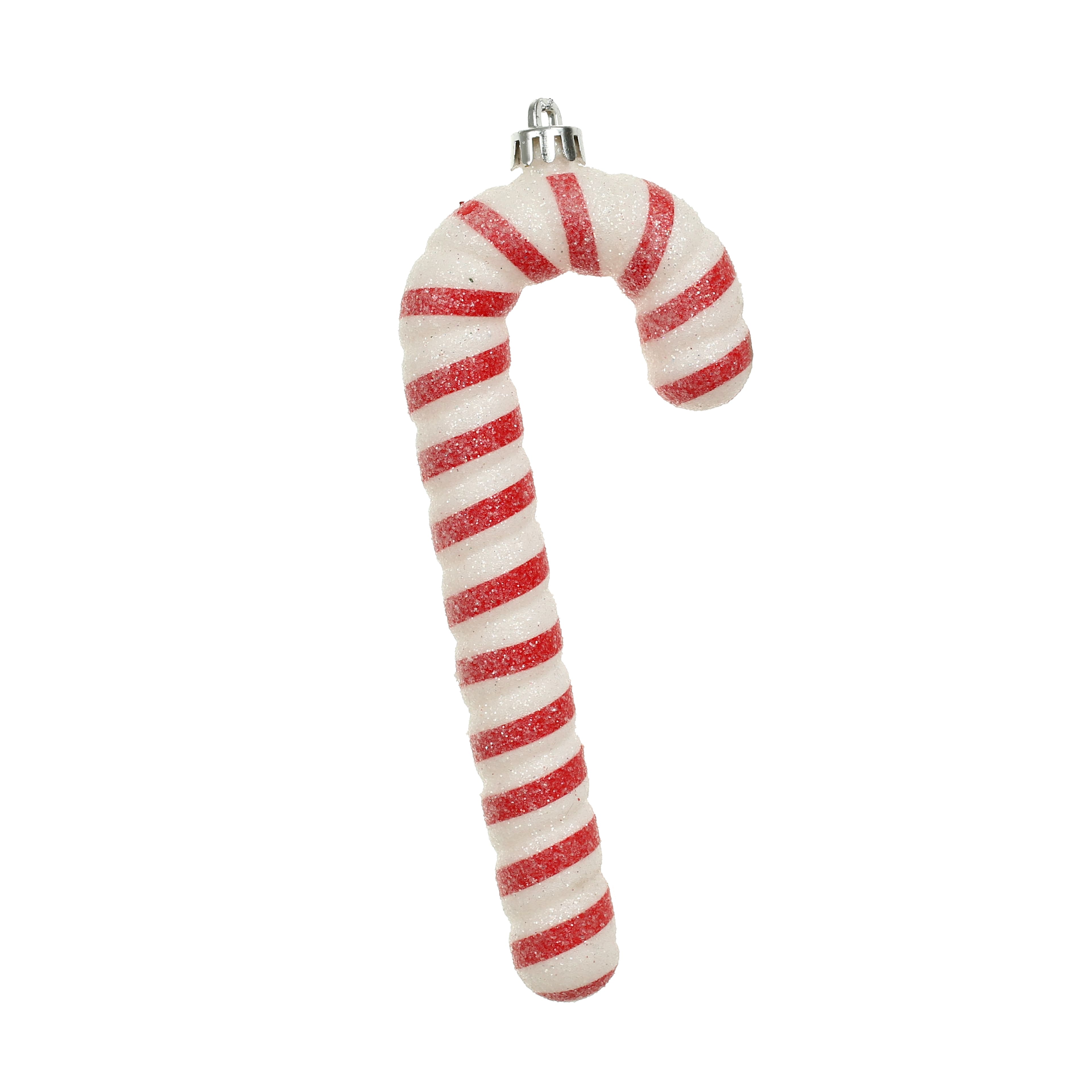 4 Pack 6.6&#x22; Red &#x26; White Glitter Shatterproof Candy Cane Ornaments by Ashland&#xAE;
