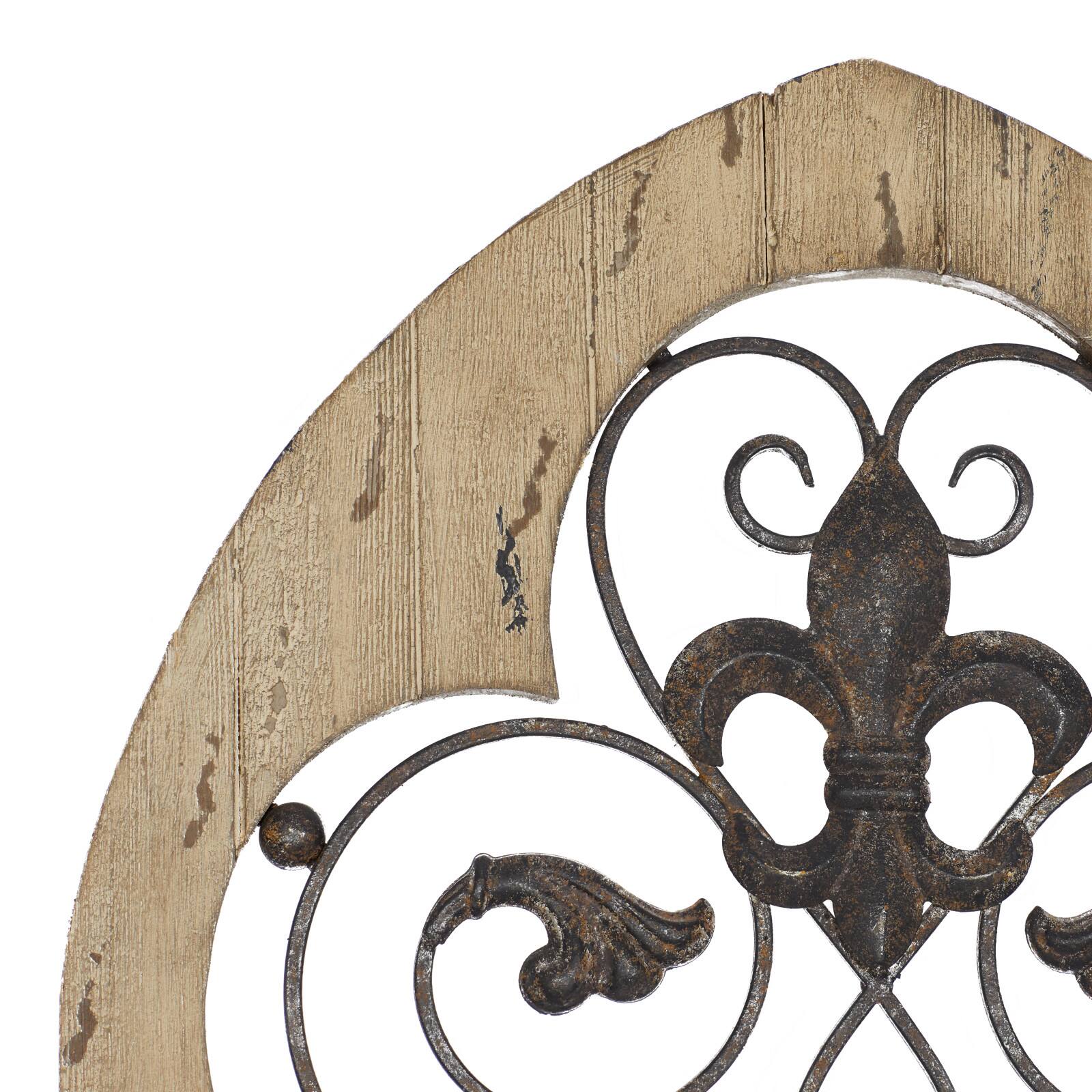 50&#x22; Brown Rustic Metal &#x26; Wood Arched Gate Wall D&#xE9;cor
