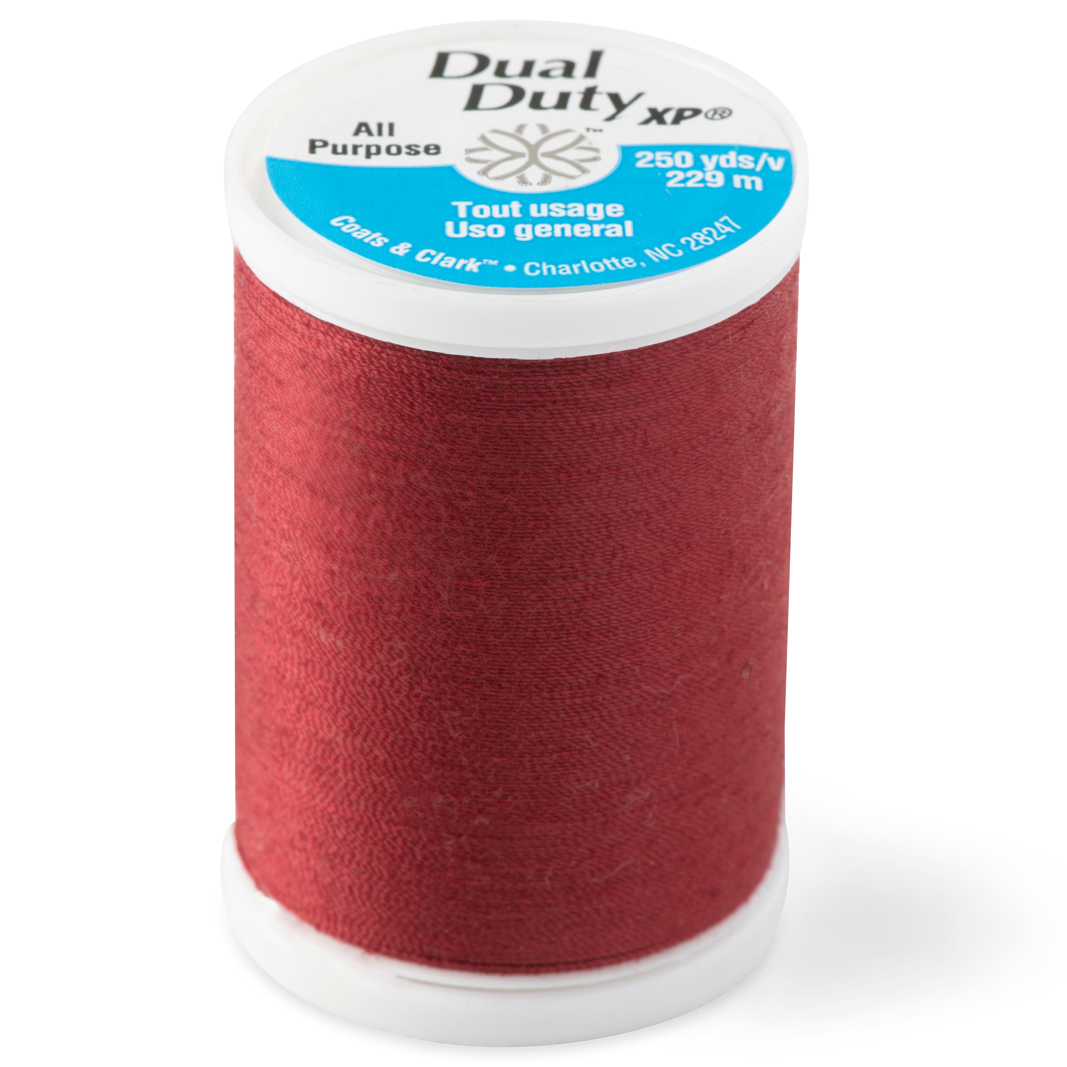 Coats Dual Duty All Purpose Dark Red Thread, 300 Yards