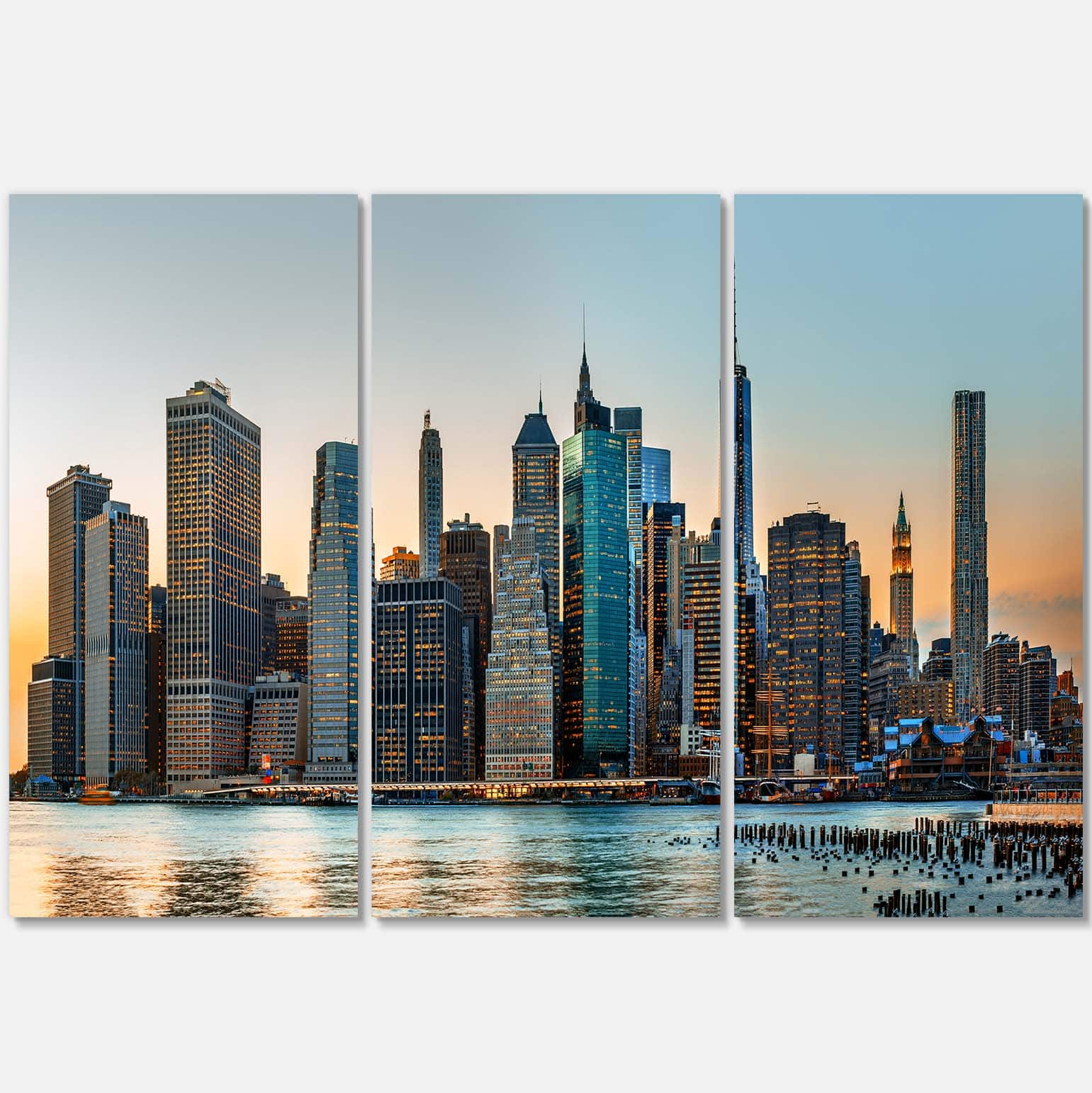 Designart - New York City Skyline - Photography Canvas Art Print