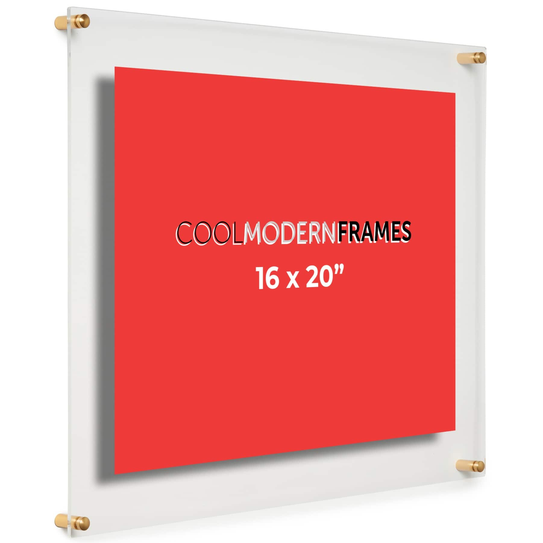 Cool Modern Frames 2 Pack Clear Acrylic Float Frame with Gold Hardware ...