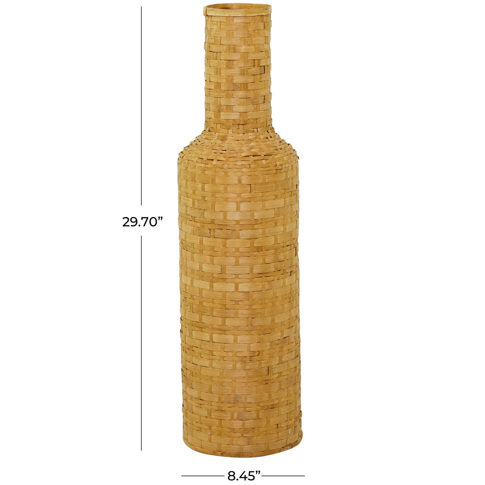 Brown Bamboo Tall Woven Floor Vase