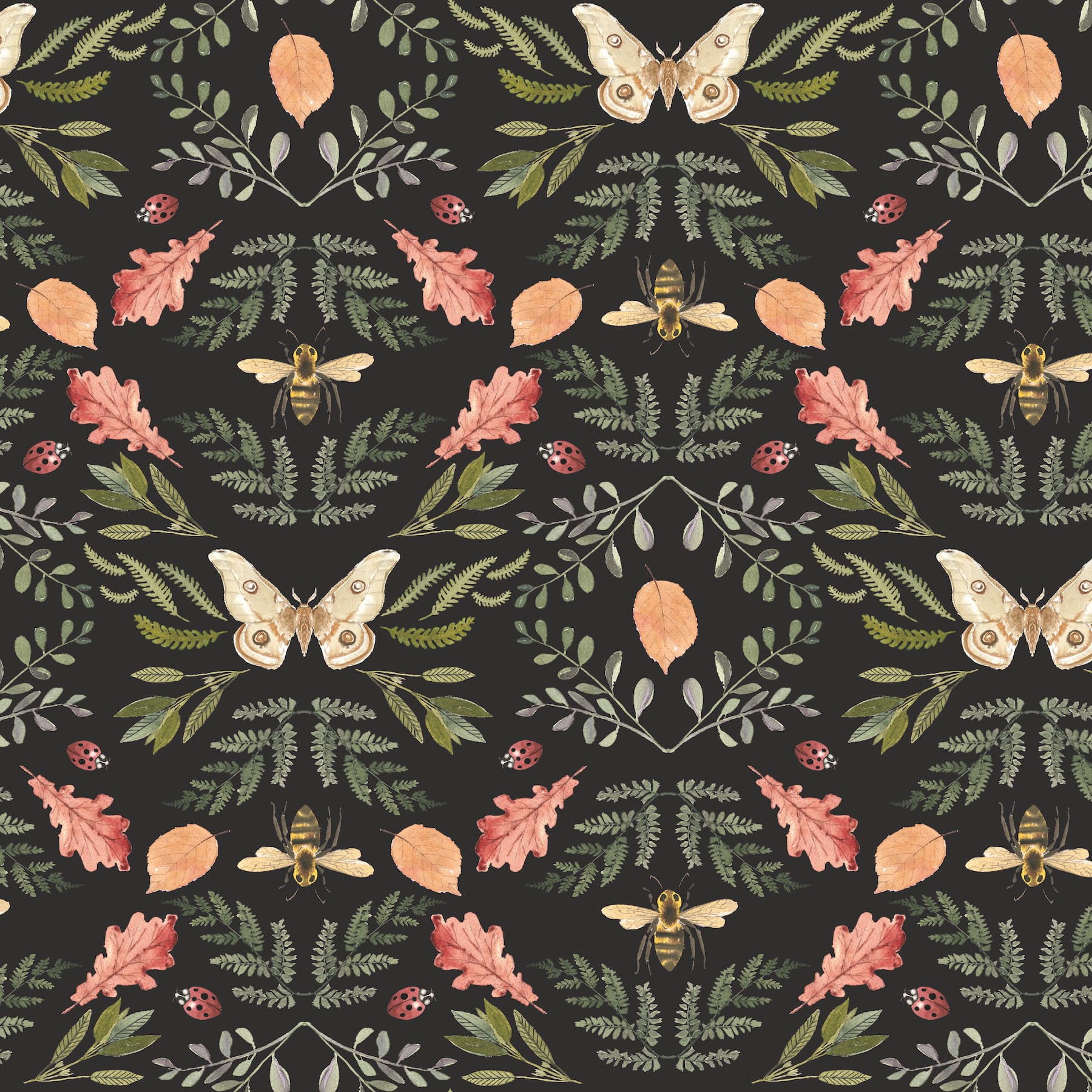 RoomMates Forest Cottage Bee &#x26; Butterfly Peel &#x26; Stick Wallpaper