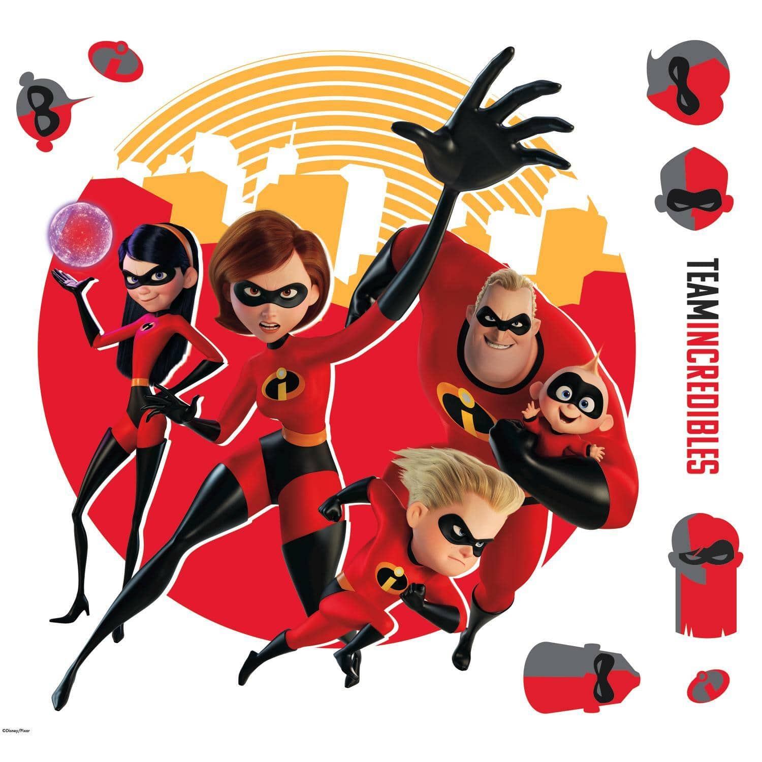 RoomMates Incredibles 2 Peel & Stick Giant Wall Decals