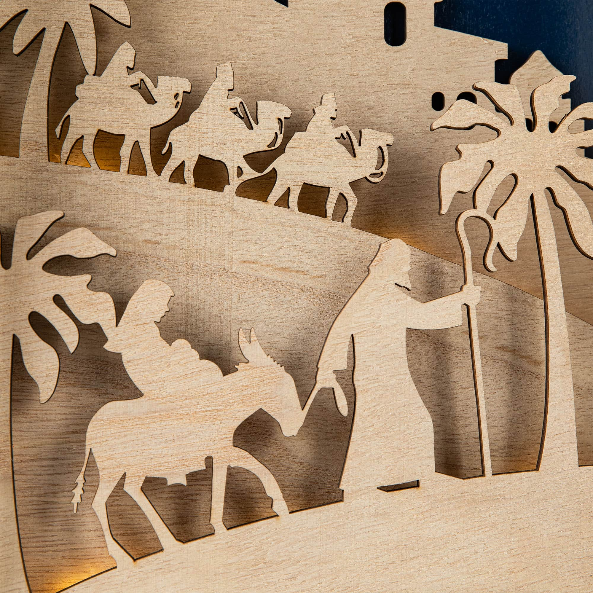 Glitzhome&#xAE; 17&#x22; Lighted Christmas Nativity Advent Calendar D&#xE9;cor