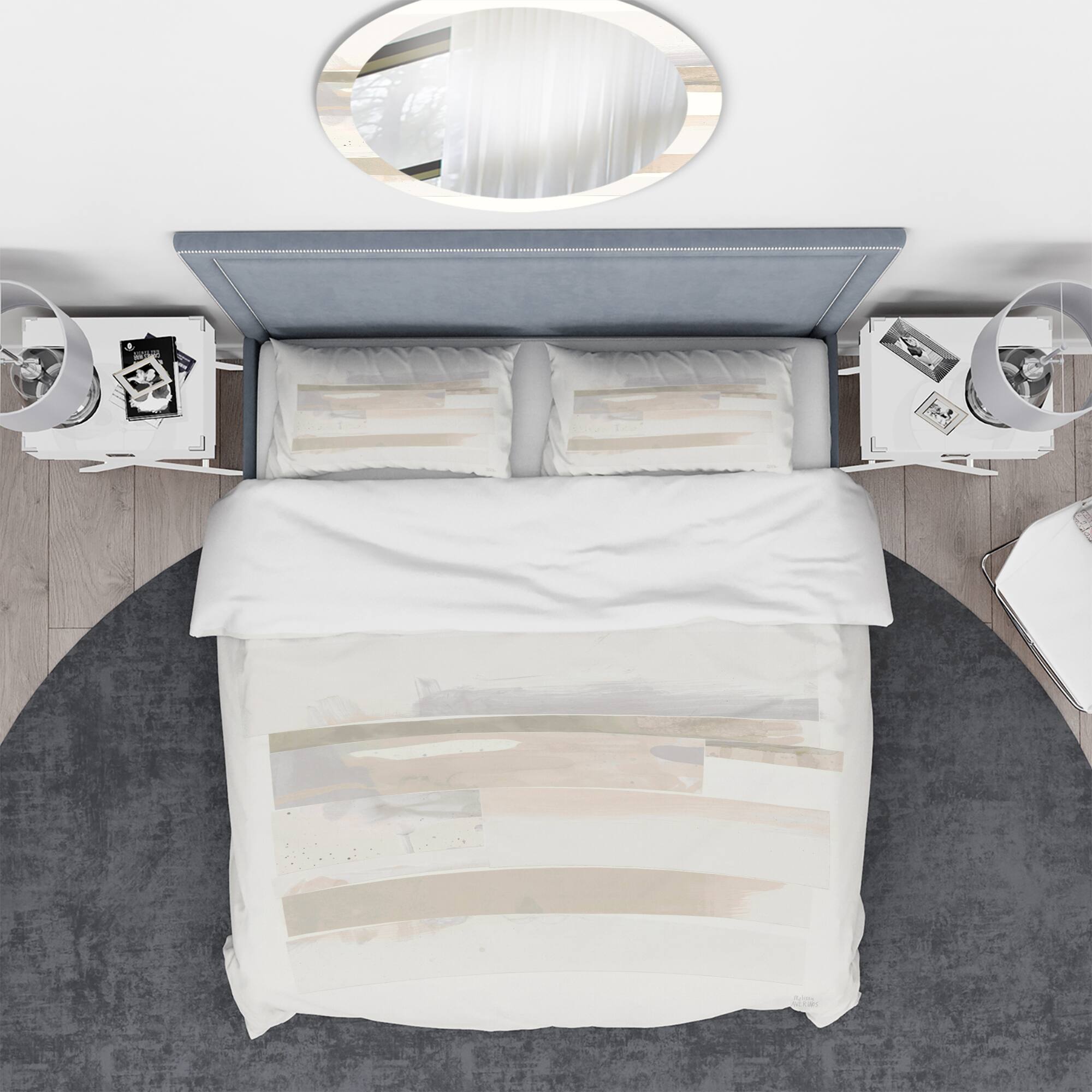 Designart &#x27;Geometric Neutral Form IV&#x27; Geometric Bedding Set - Duvet Cover &#x26; Shams