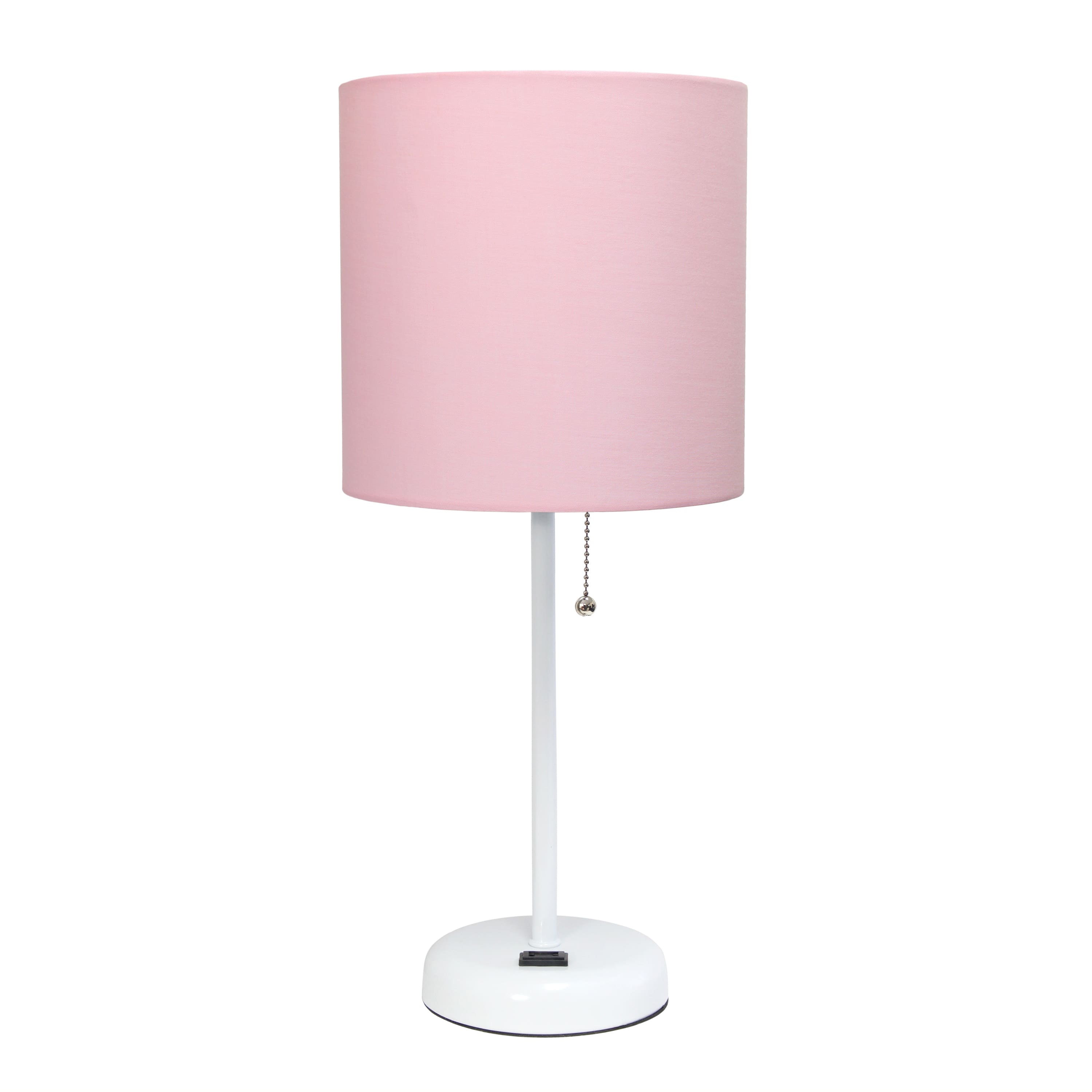 LimeLights White Base Lamp with Charging Outlet