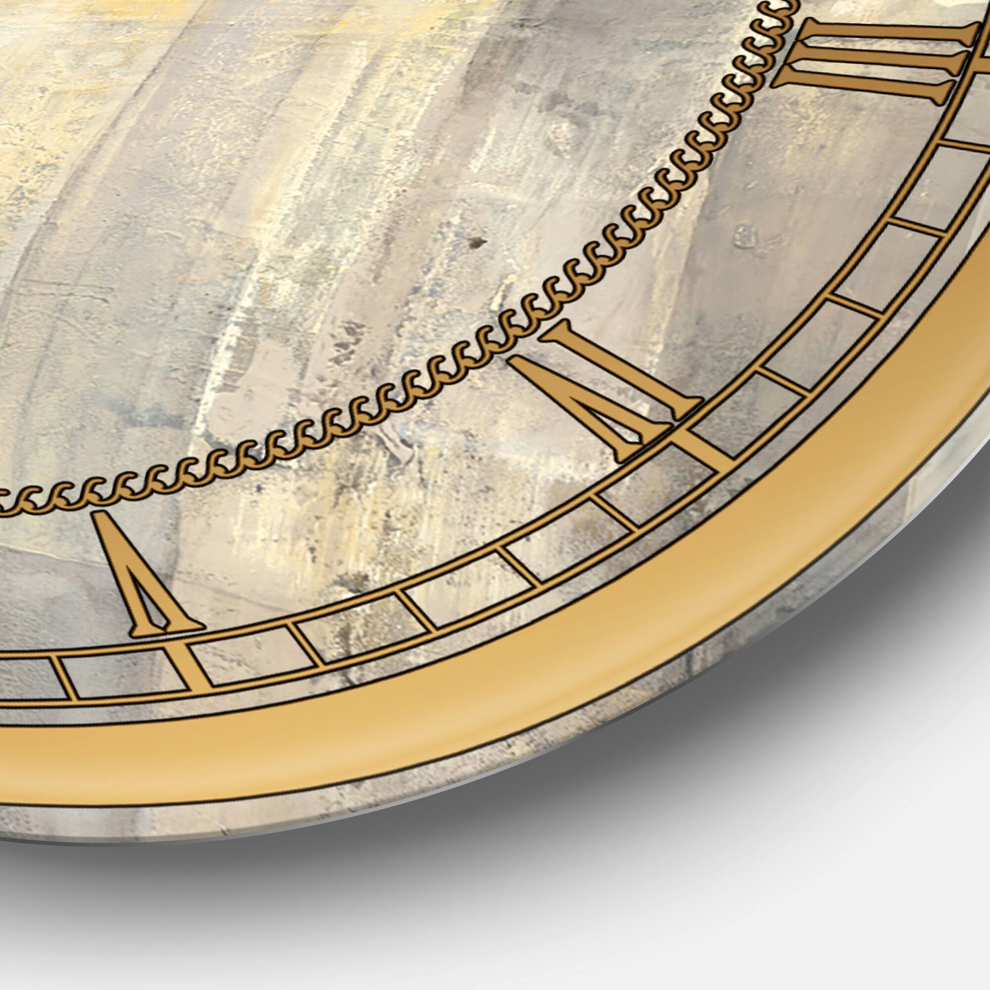 Designart 'Gold Square Watercolor Glam Wall Clock