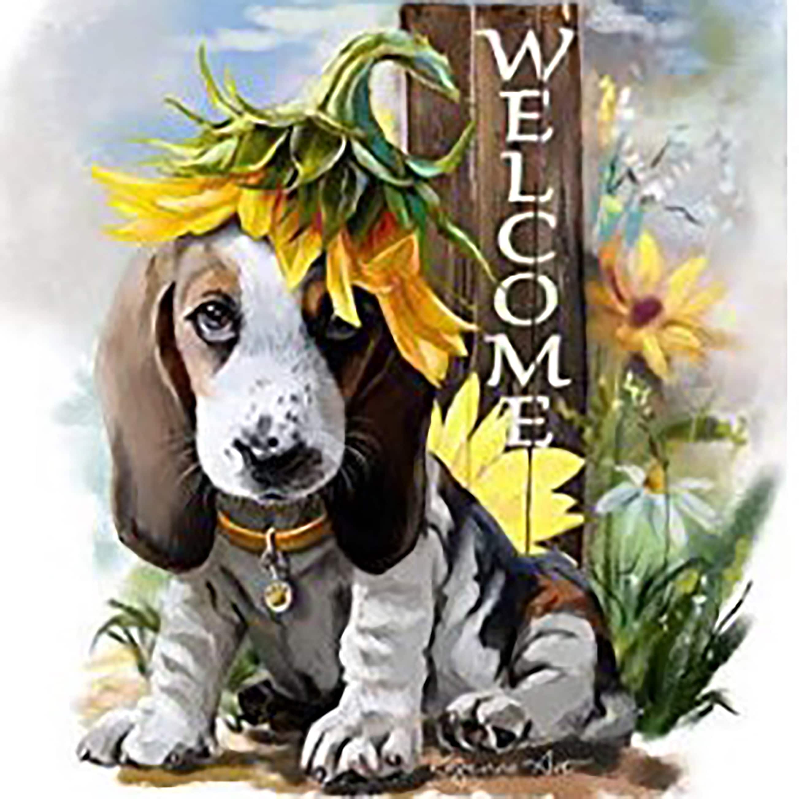 Sparkly Selections Welcome Puppy Diamond Painting Kit, Square Diamonds