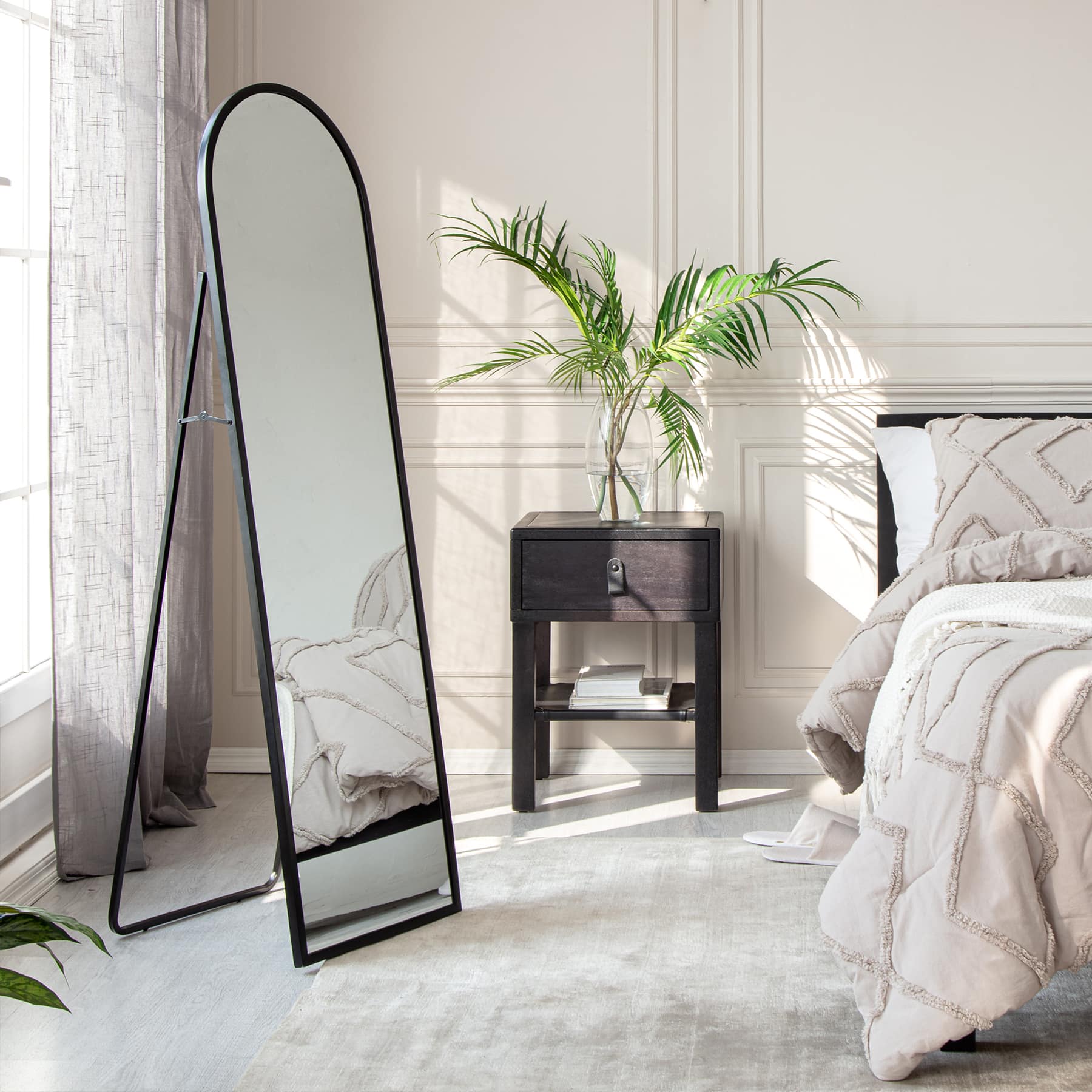 Habitat Aria 60" Black Standing Arched Mirror