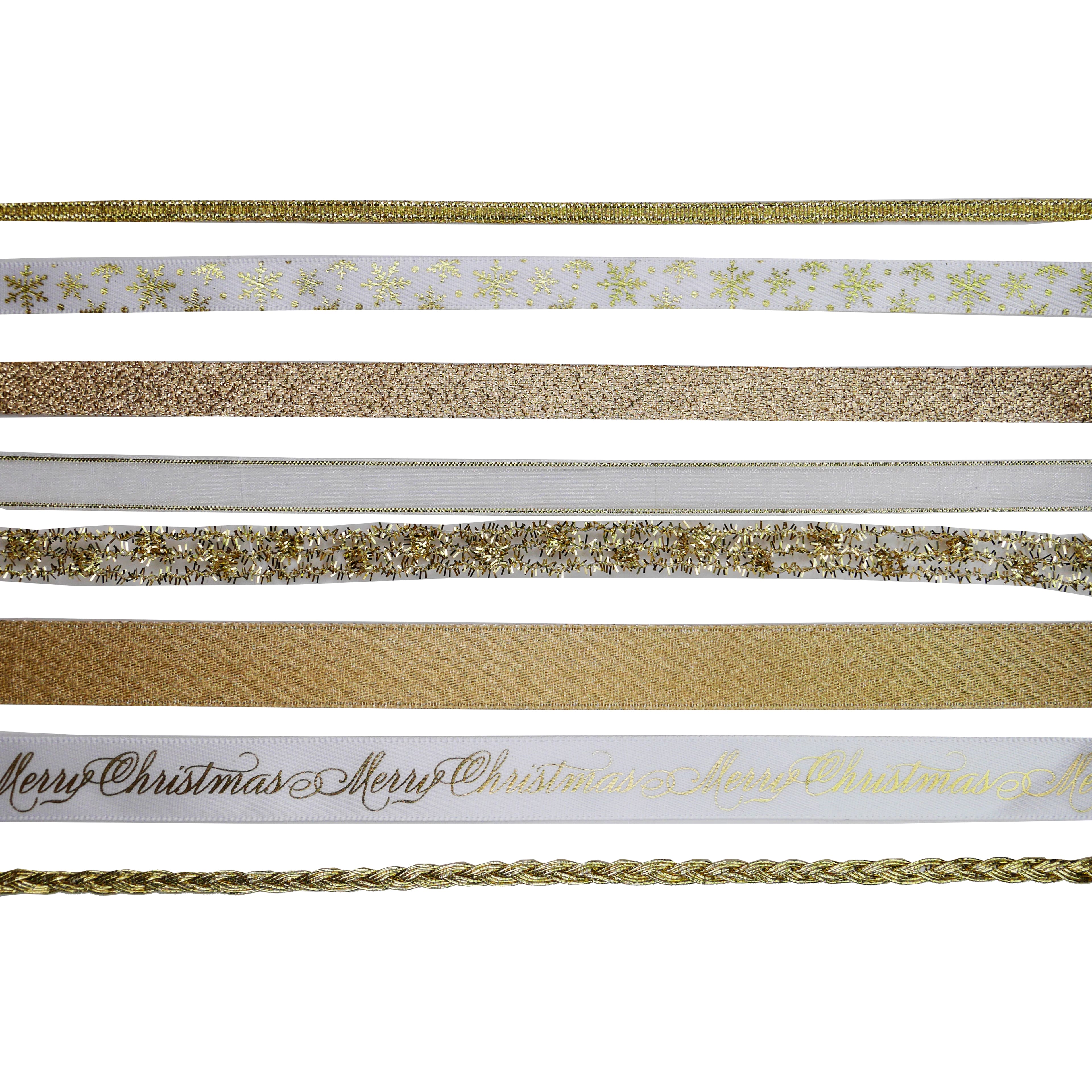 8ft. Gold Value Pack Ribbon by Celebrate It&#xAE; Christmas