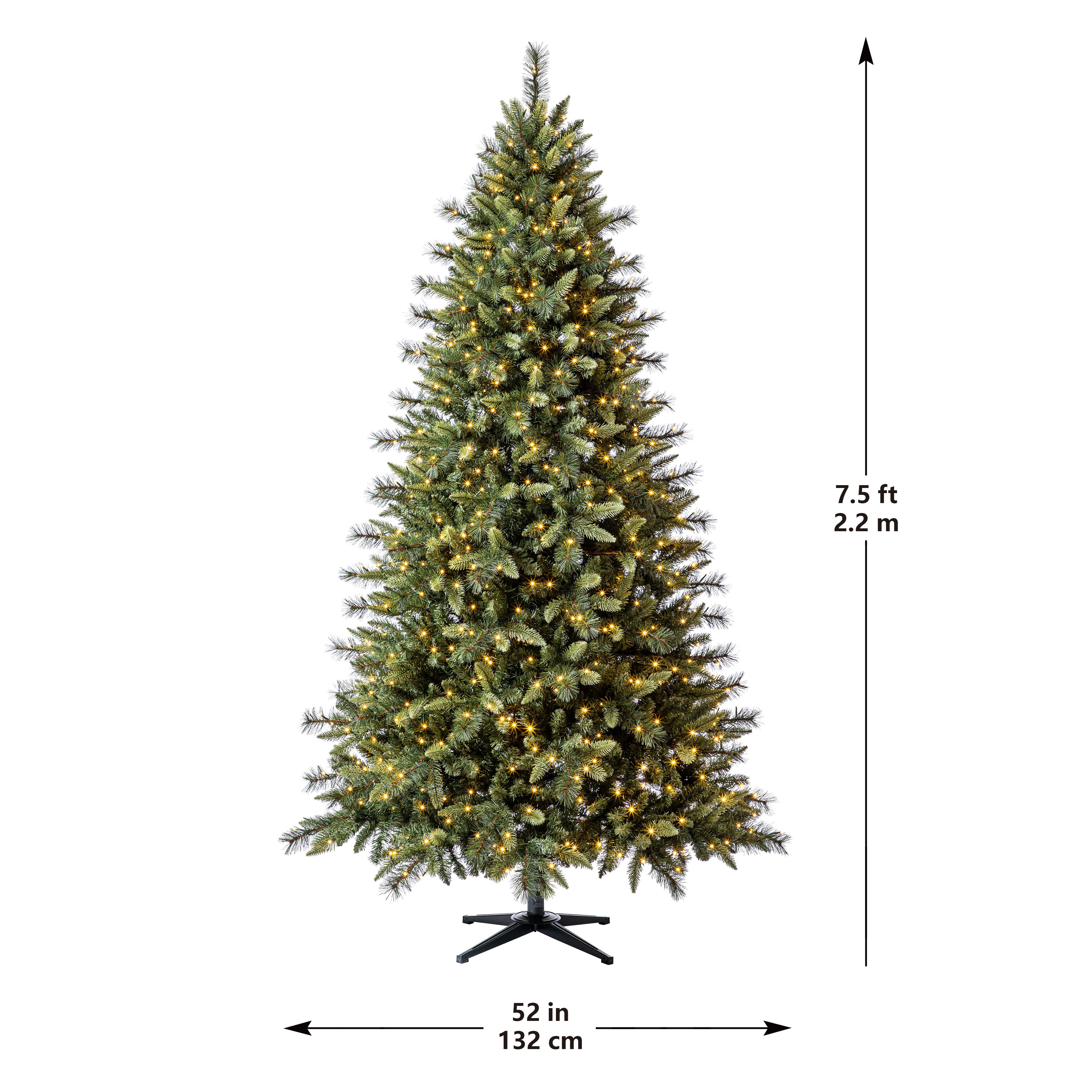 7.5ft. Pre-Lit Glendale Fir Artificial Christmas Tree, Warm White Micro Dot LED Lights by Ashland&#xAE;