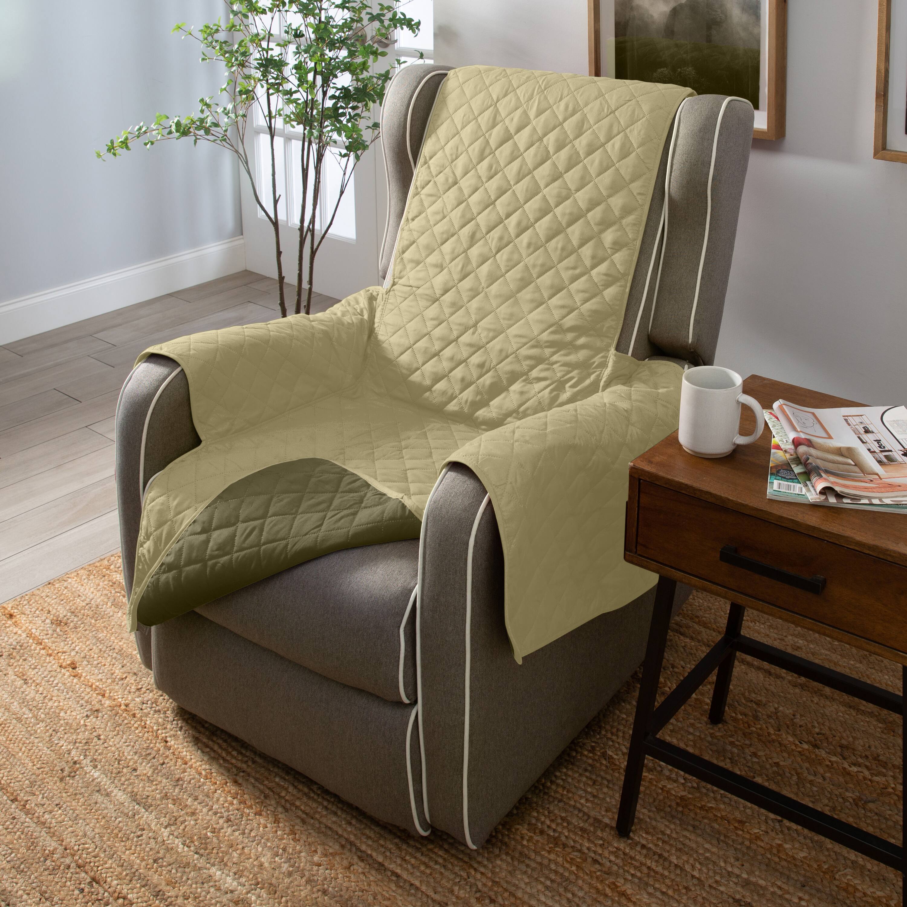 Home Details Reversible Quilted Furniture Chair Recliner Seat Protector
