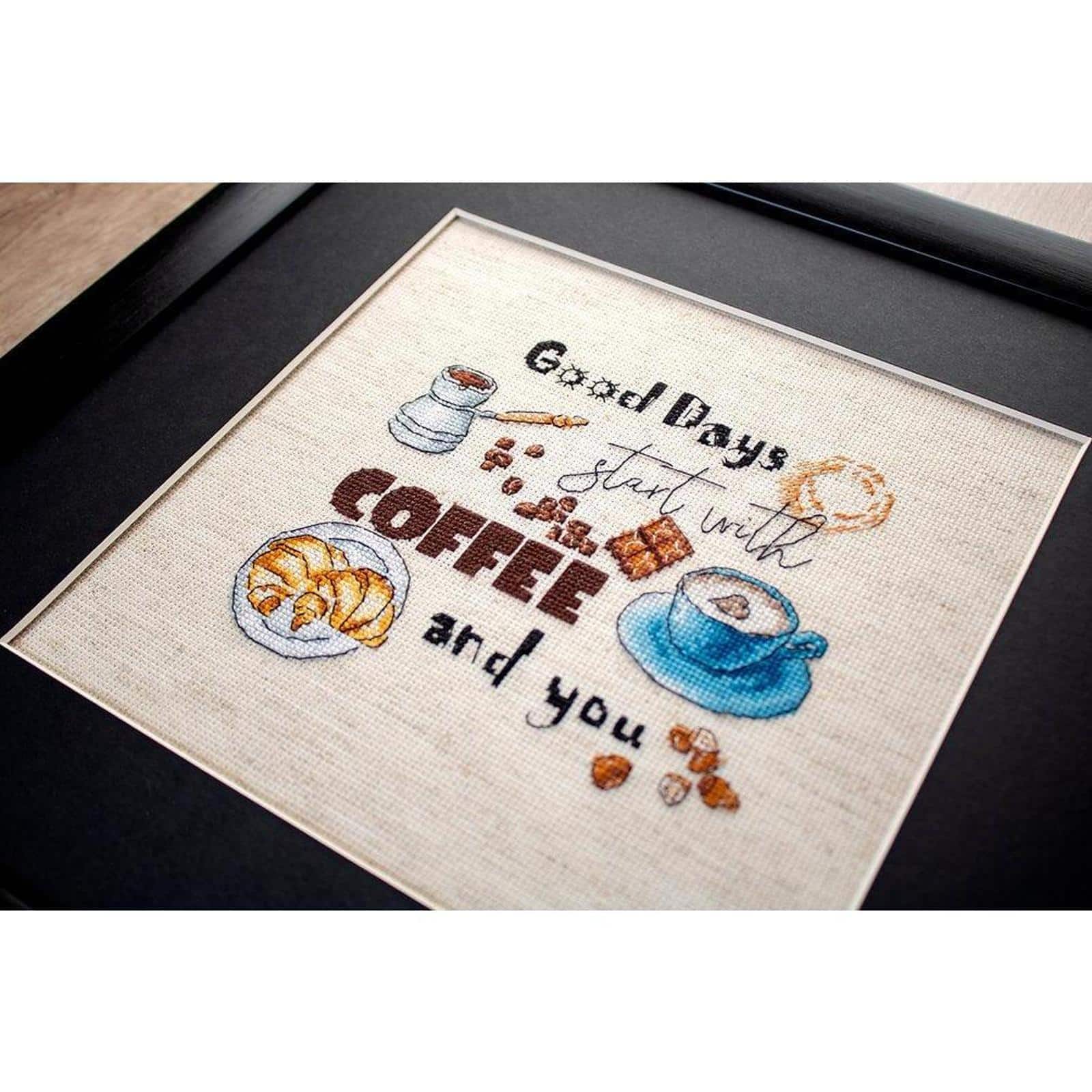 LetiStitch Coffee Time Counted Cross Stitch Kit