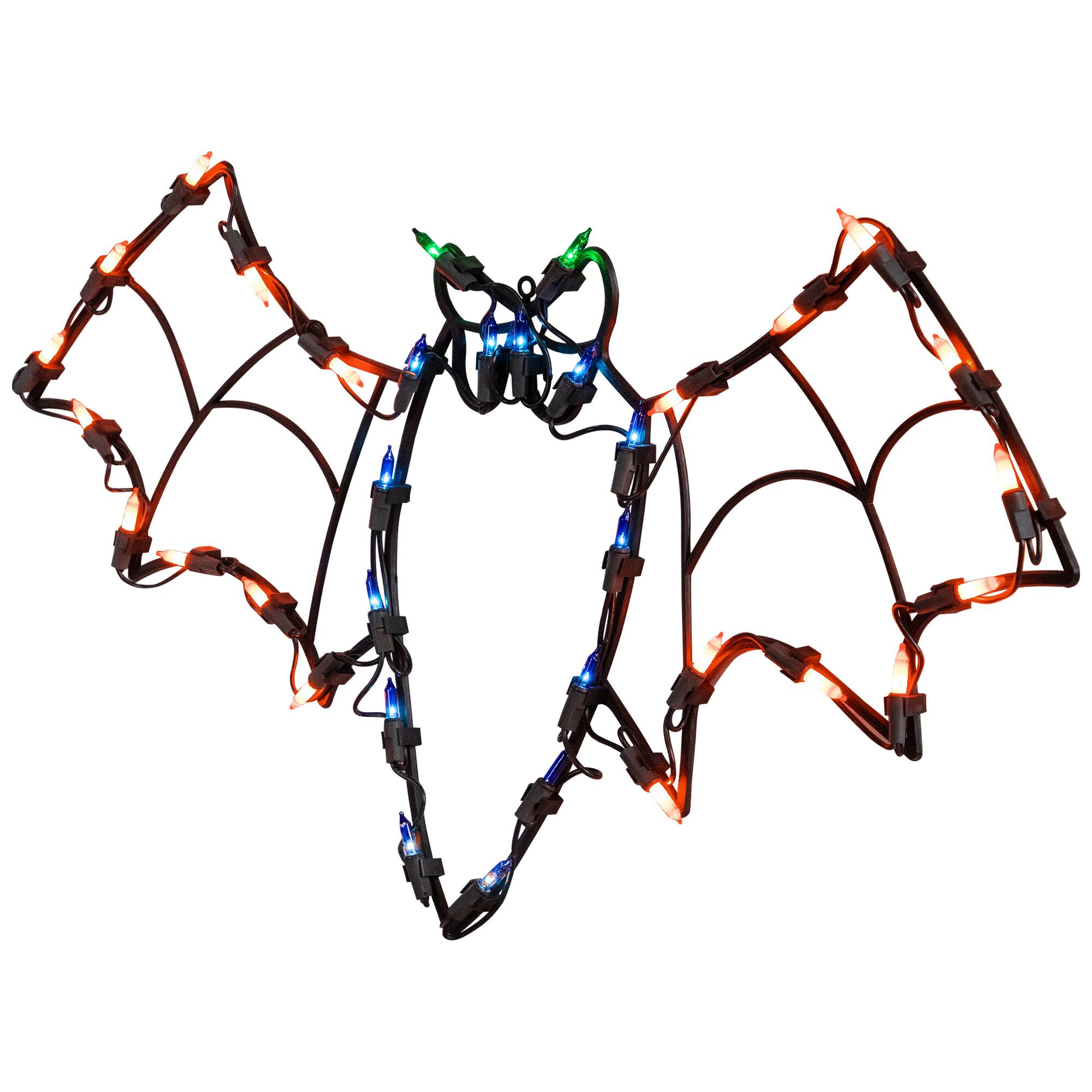 15&#x22; Lighted Bat Halloween Window Silhouette Decoration