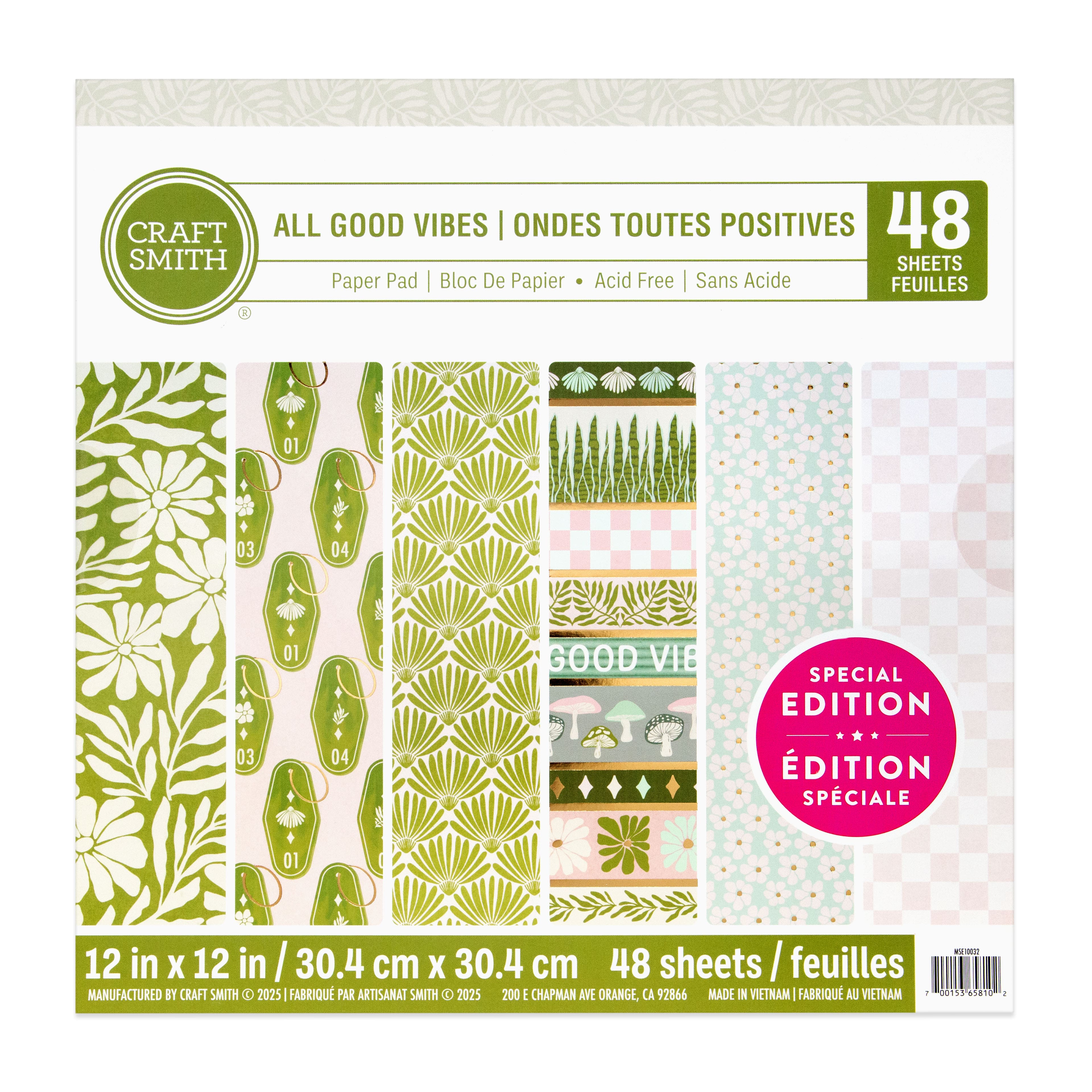 Craft Smith 12" x 12" All Good Vibes Paper Pad
