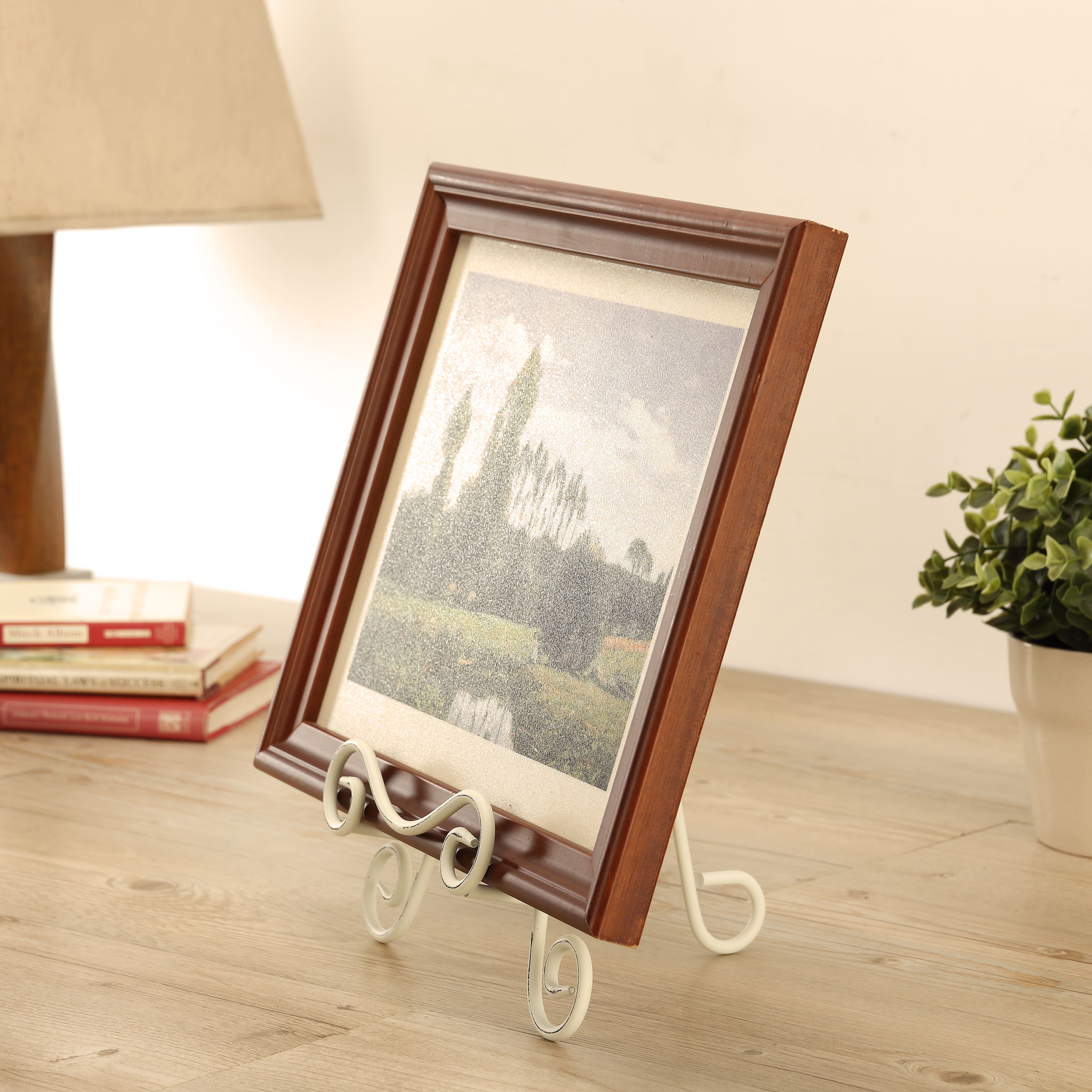 White 12&#x22; Distressed Easel Photo Stand by Studio D&#xE9;cor