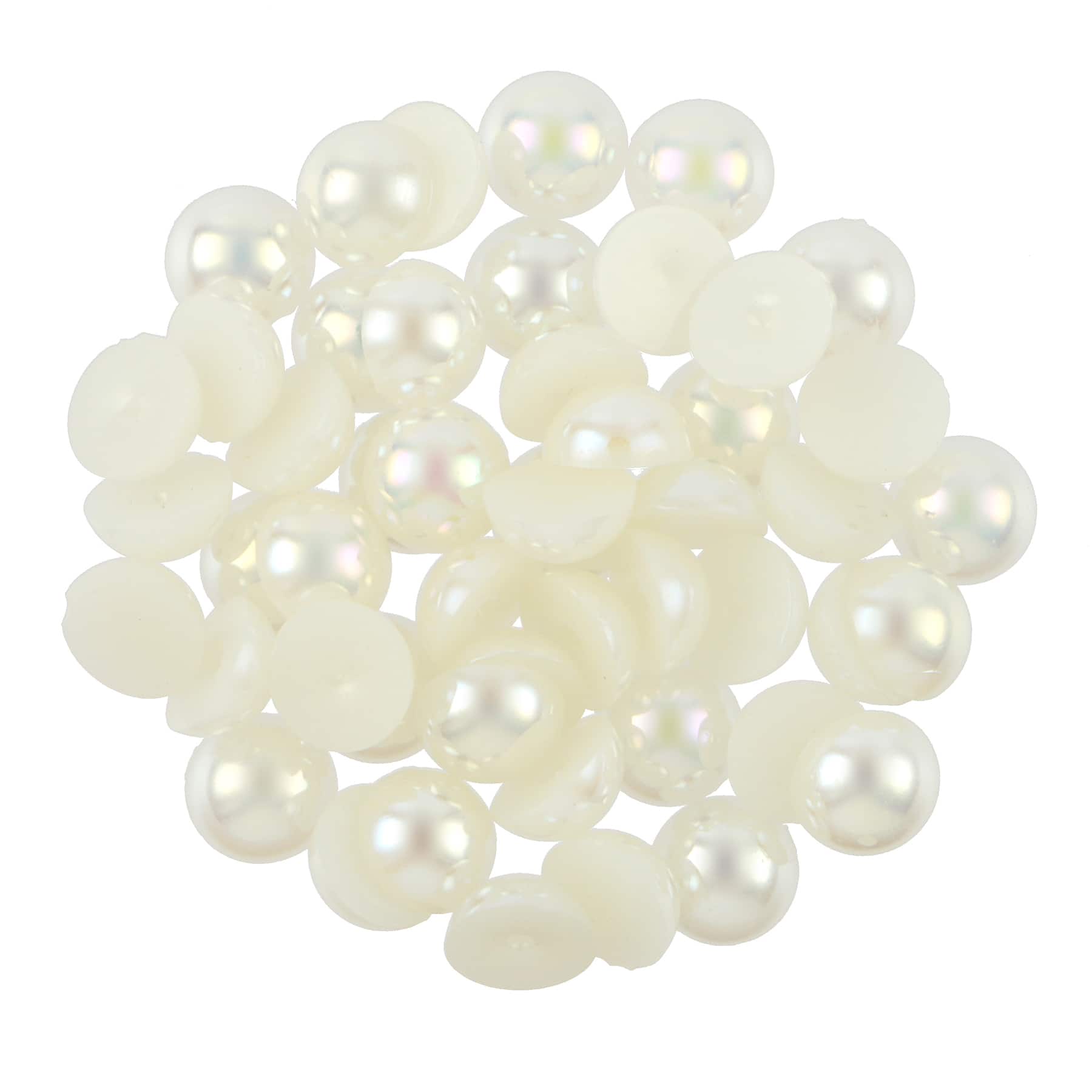 7.5mm Ivory AB Round Flatback Plastic Pearls, 1,200ct. by Bead Landing&#x2122;
