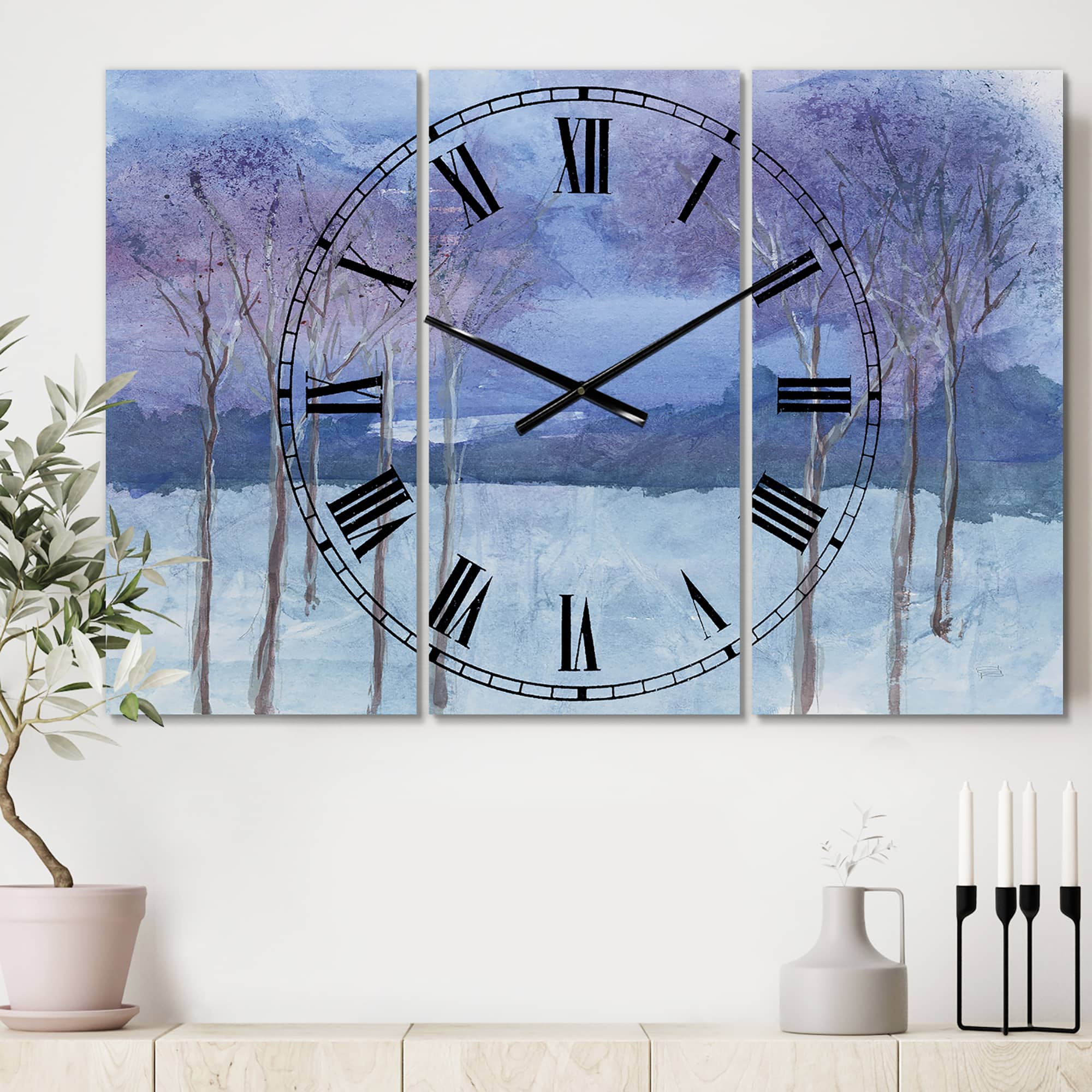 Designart 'Evening Serenade Ii Traditional Multipanel Wall Clock