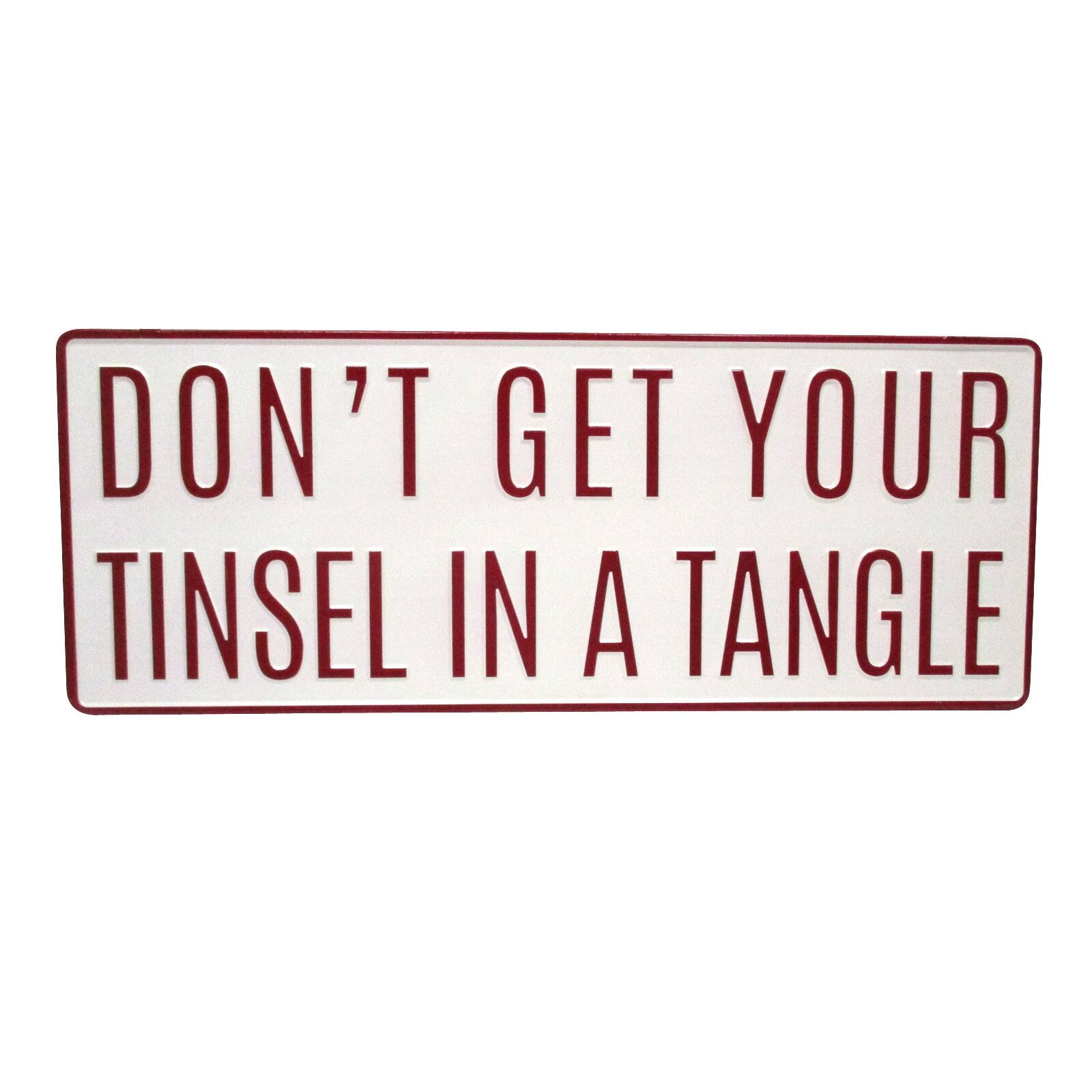 Don't Get Your Tinsel In A Tangle Wood Christmas Sign Box New 