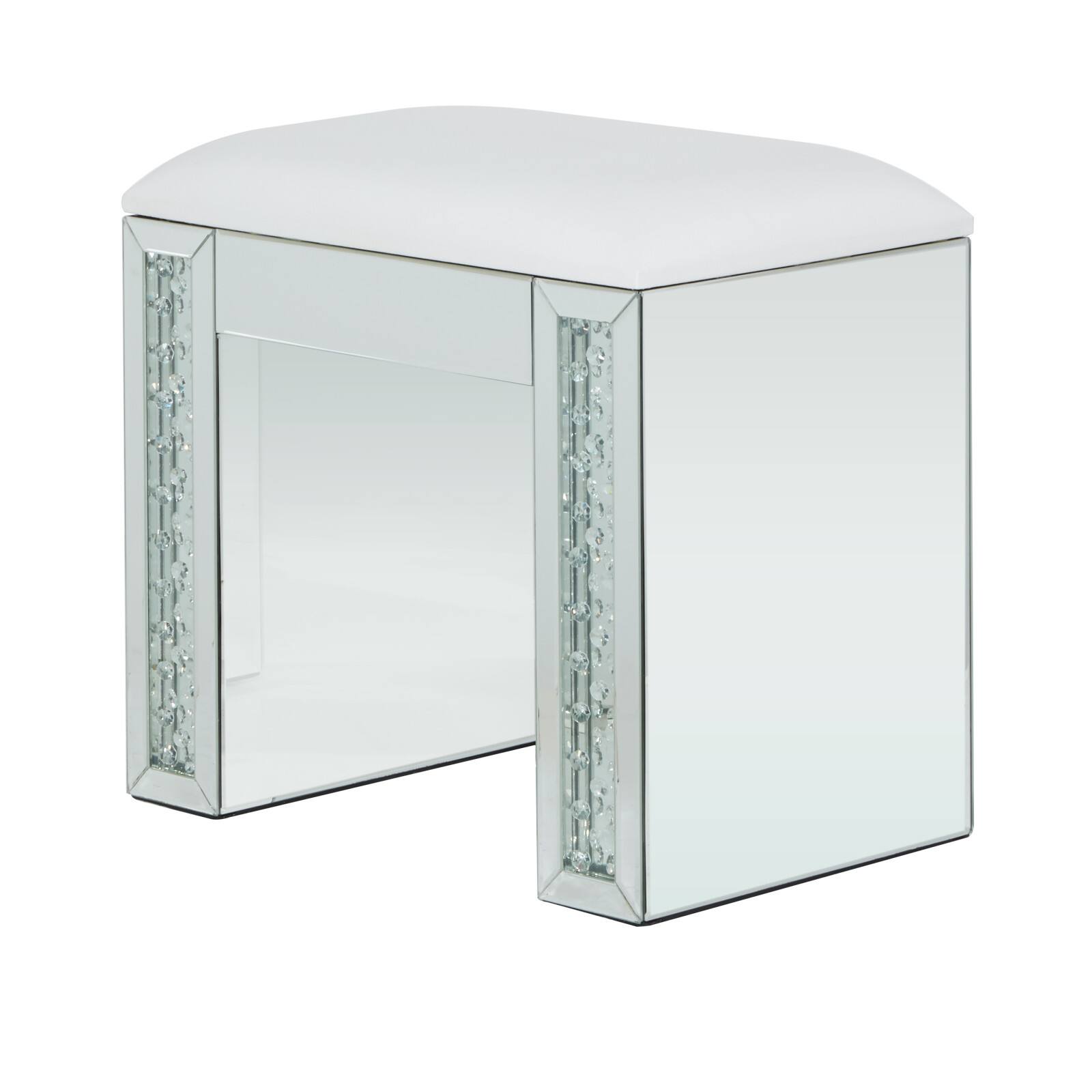 21&#x22; Silver Wood Glam Stool