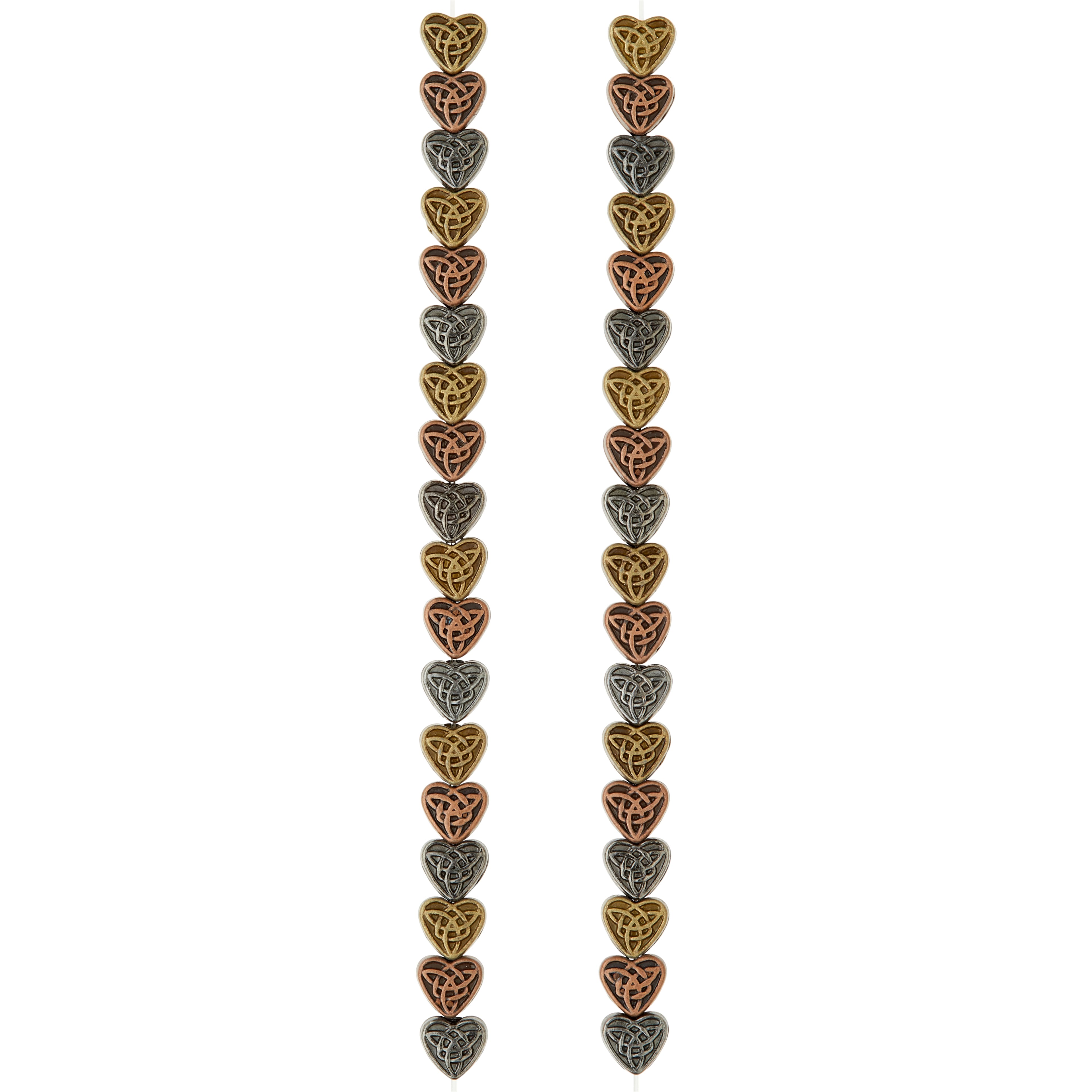 12 Pack: Multicolor Plated Metal Heart Beads, 7mm by Bead Landing™