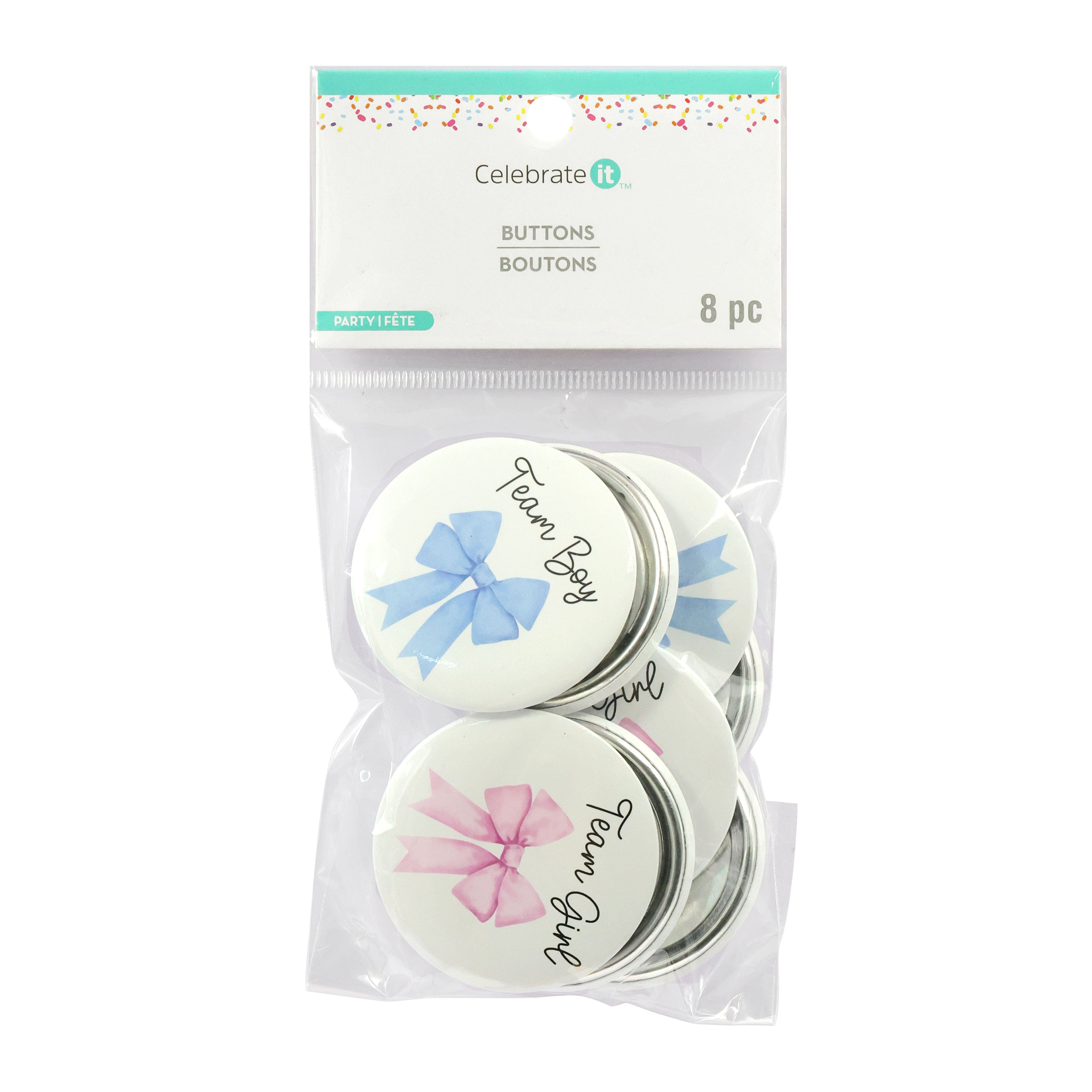 2&#x22; Team Boy &#x26; Team Girl Buttons by Celebrate It&#x2122;