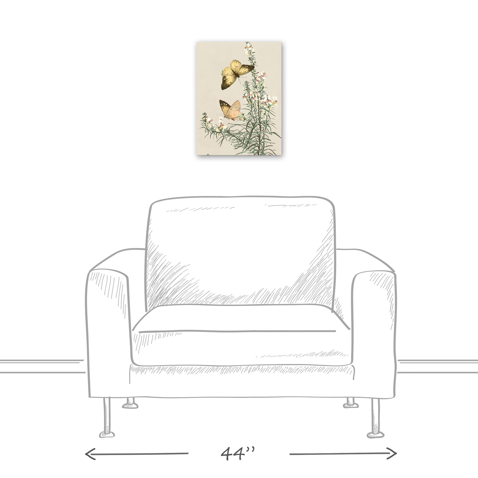 Butterflies In Sage 12" x 16" Canvas Wall Art