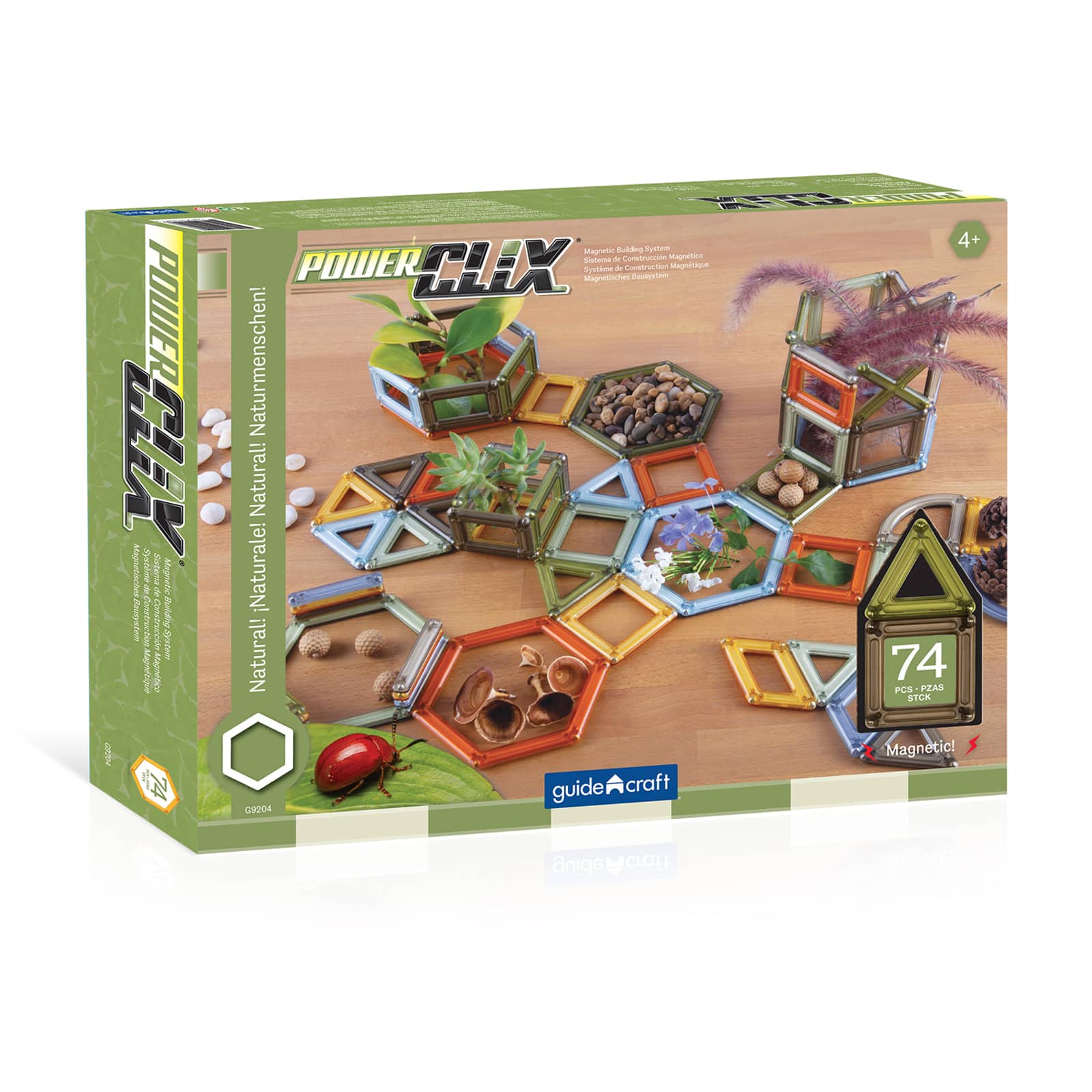 Guidecraft PowerClix&#xAE; Natural Frames Magnetic Building Set