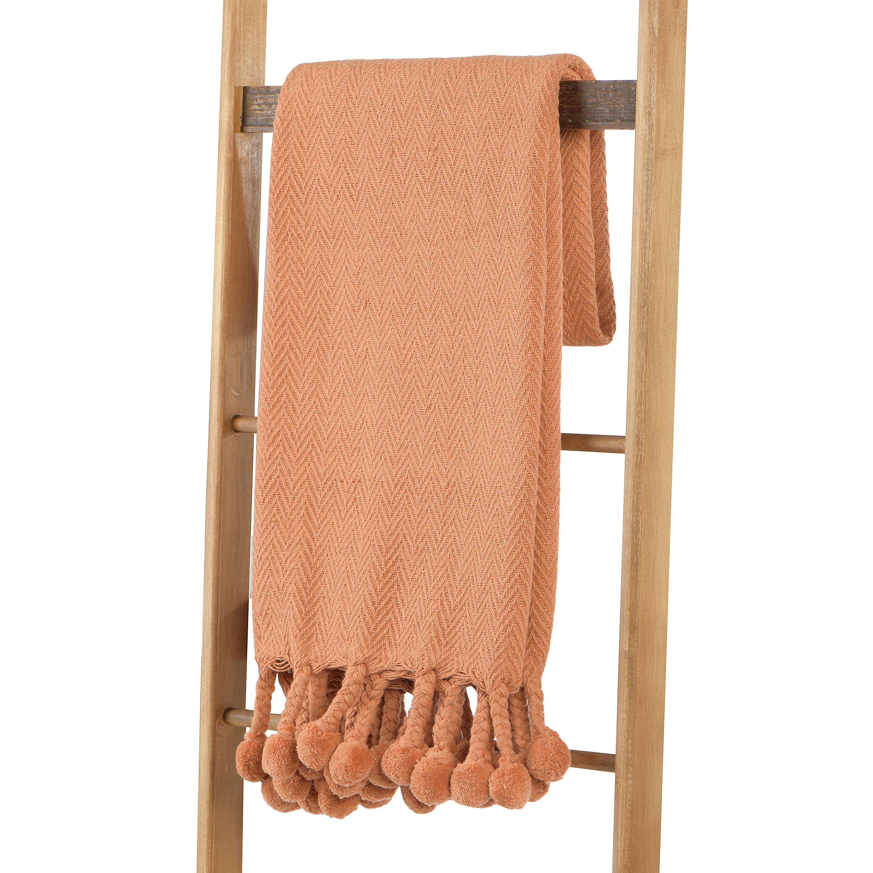 Hello Honey&#xAE; Woven Cotton Pom Pom Throw