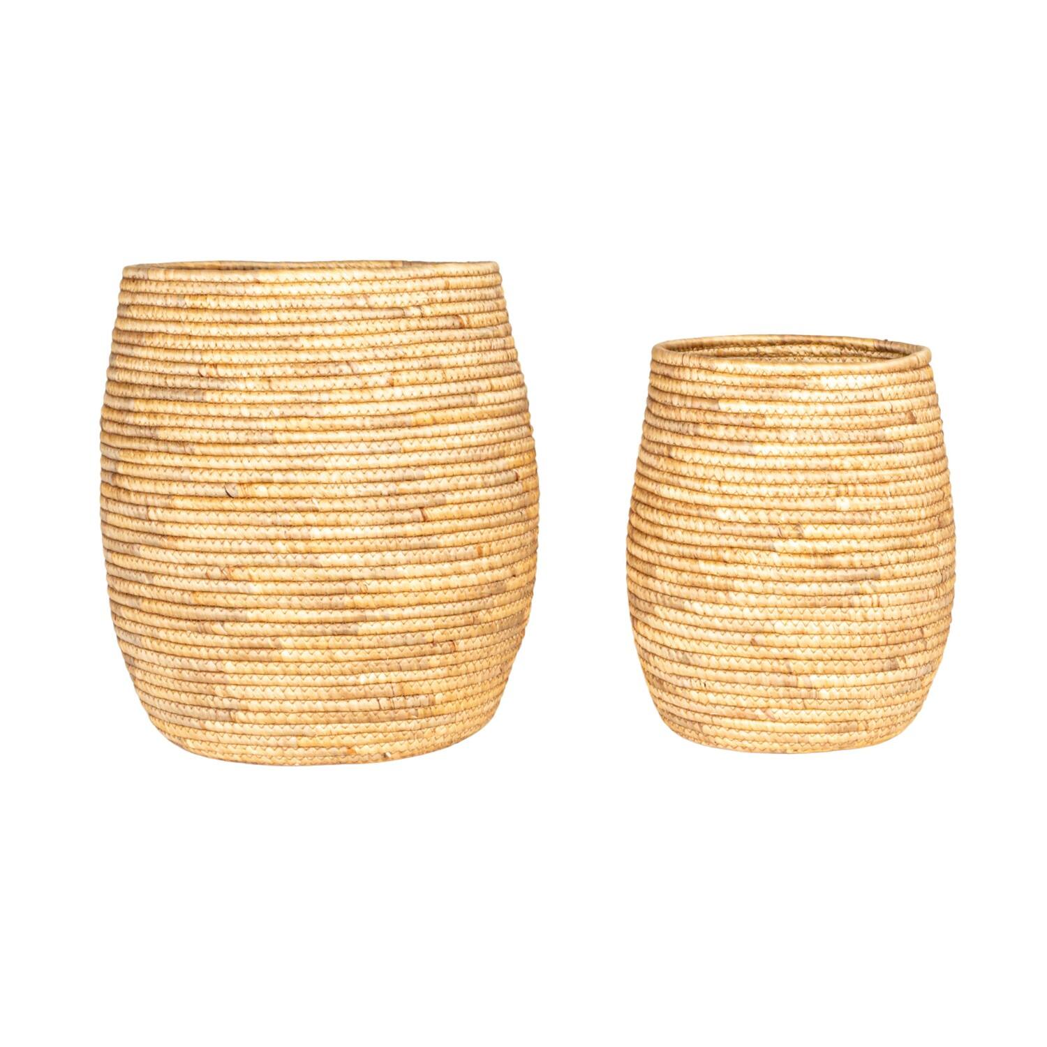 Hello Honey® Natural Handwoven Round Water Hyacinth Nesting Basket Set