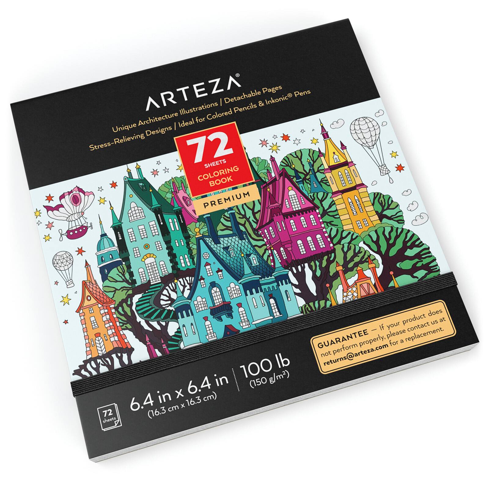 Arteza&#xAE; 6.4&#x22; x 6.4&#x22; Architecture Coloring Book