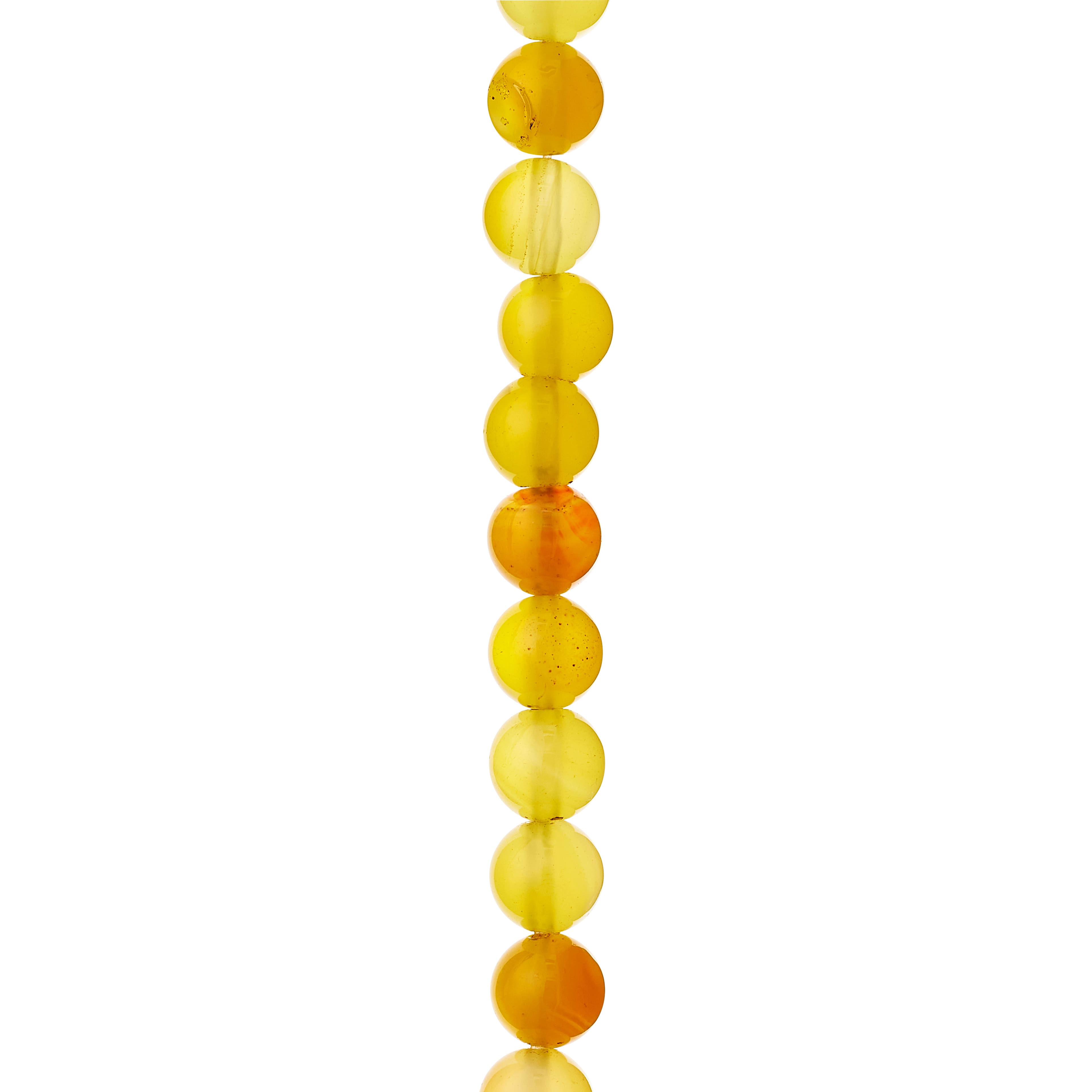 12 Pack: Yellow Agate Round Beads, 8mm by Bead Landing™