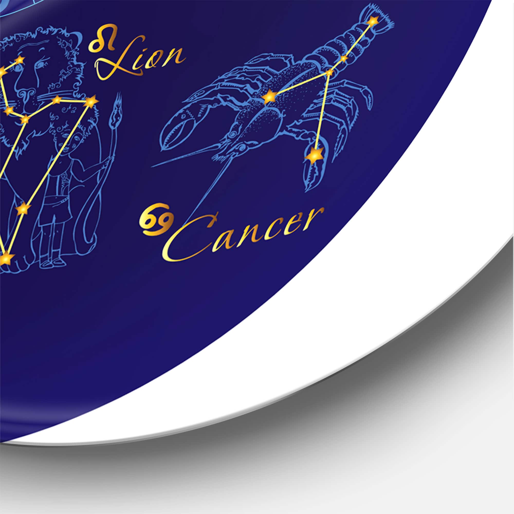 Designart - Zodiac With Constellations and Zodiac Signs - Modern Metal Circle Wall Art