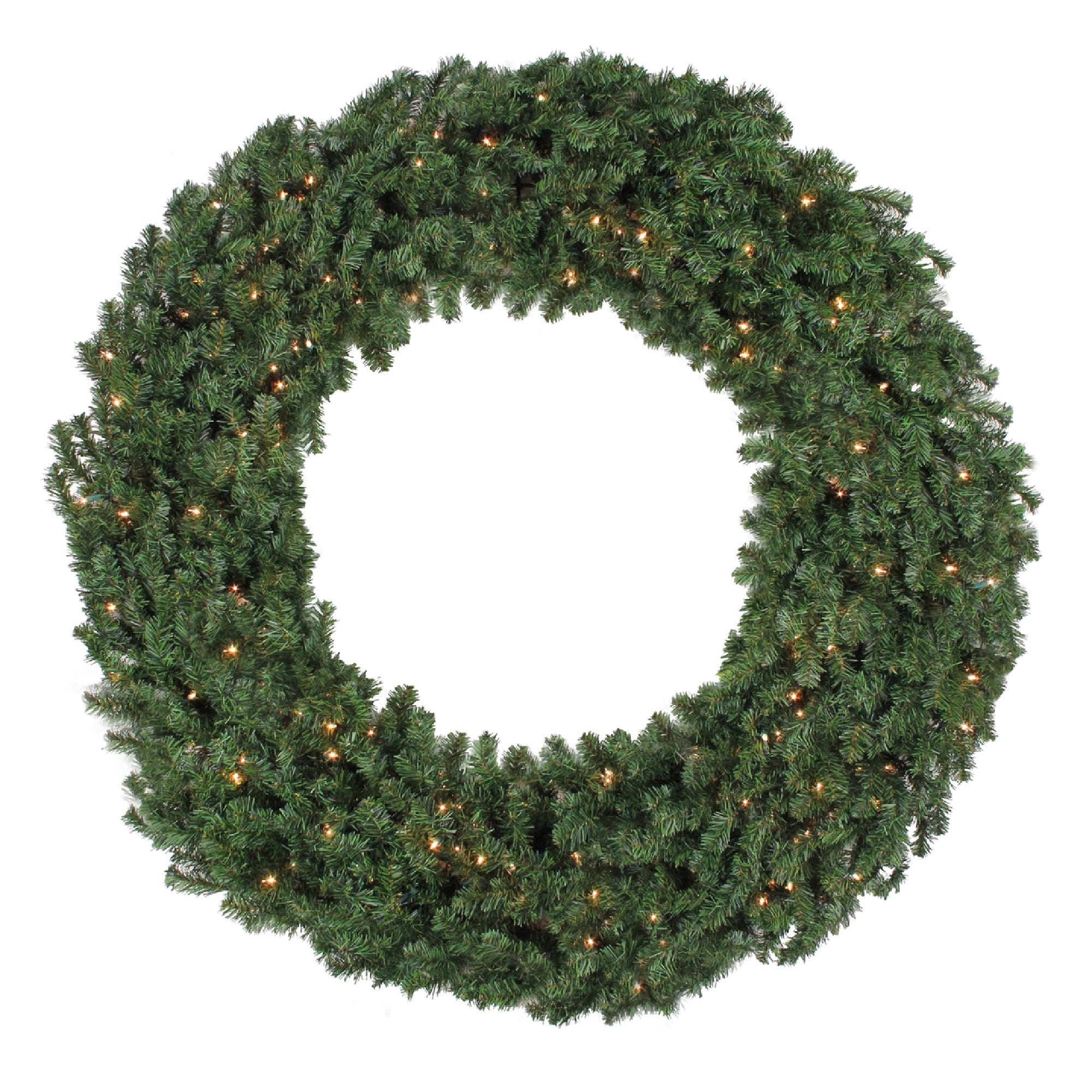 7ft. Pre-Lit Commercial Canadian Pine Artificial Christmas Wreath ...