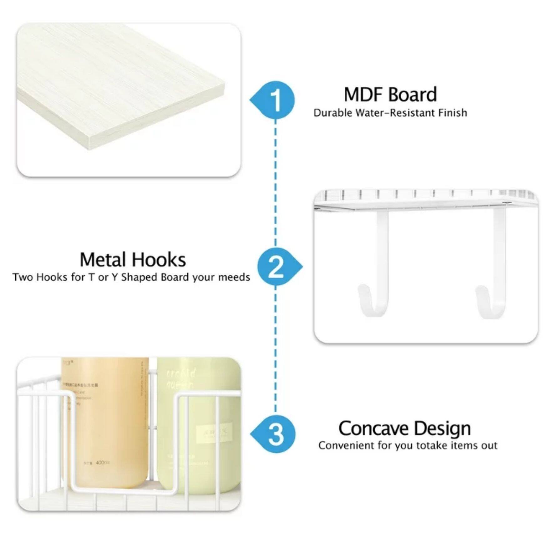 NEX&#x2122; White Wall-Mounted T-Leg and Y-Leg Ironing Board Holder