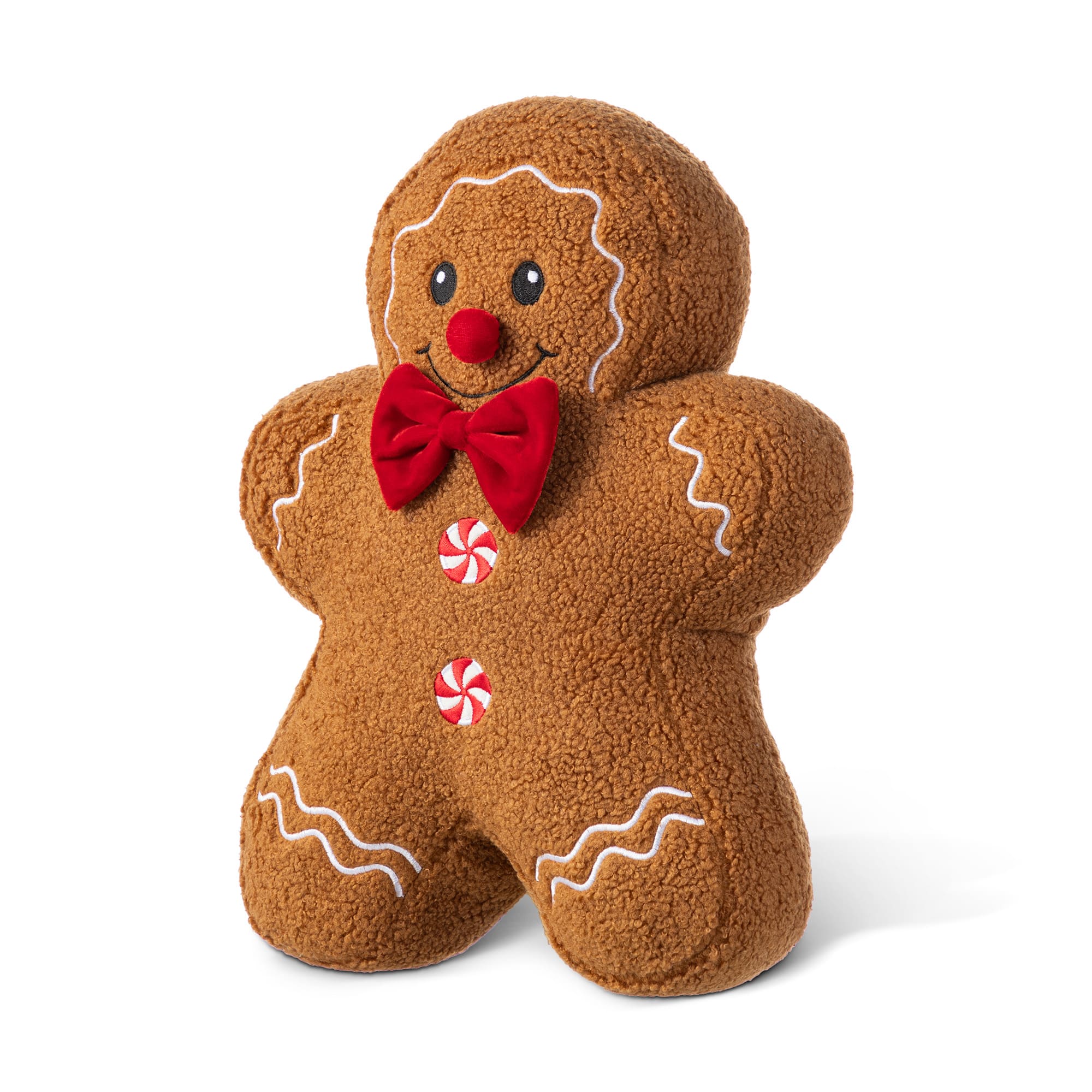 Glitzhome&#xAE; 15&#x22;H Christmas Gingerbread Man Shaped Pillow