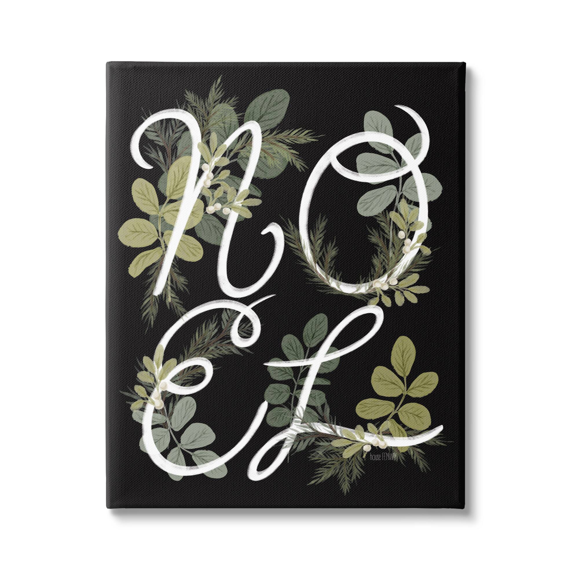Stupell Industries Noel Intertwined Botanical Leaves Canvas Wall Art