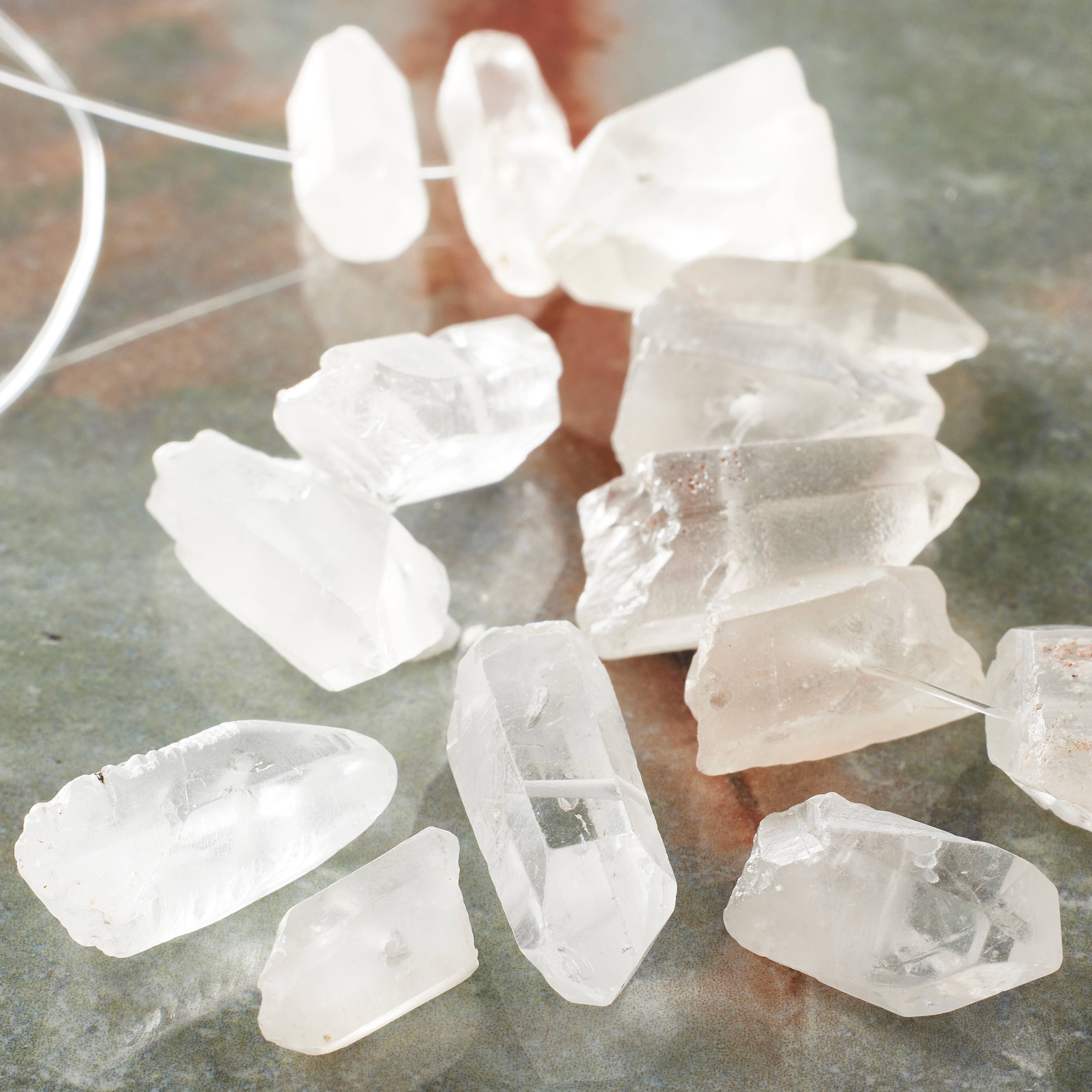 12 Pack: Clear Crystal Chunk Beads by Bead Landing&#x2122;