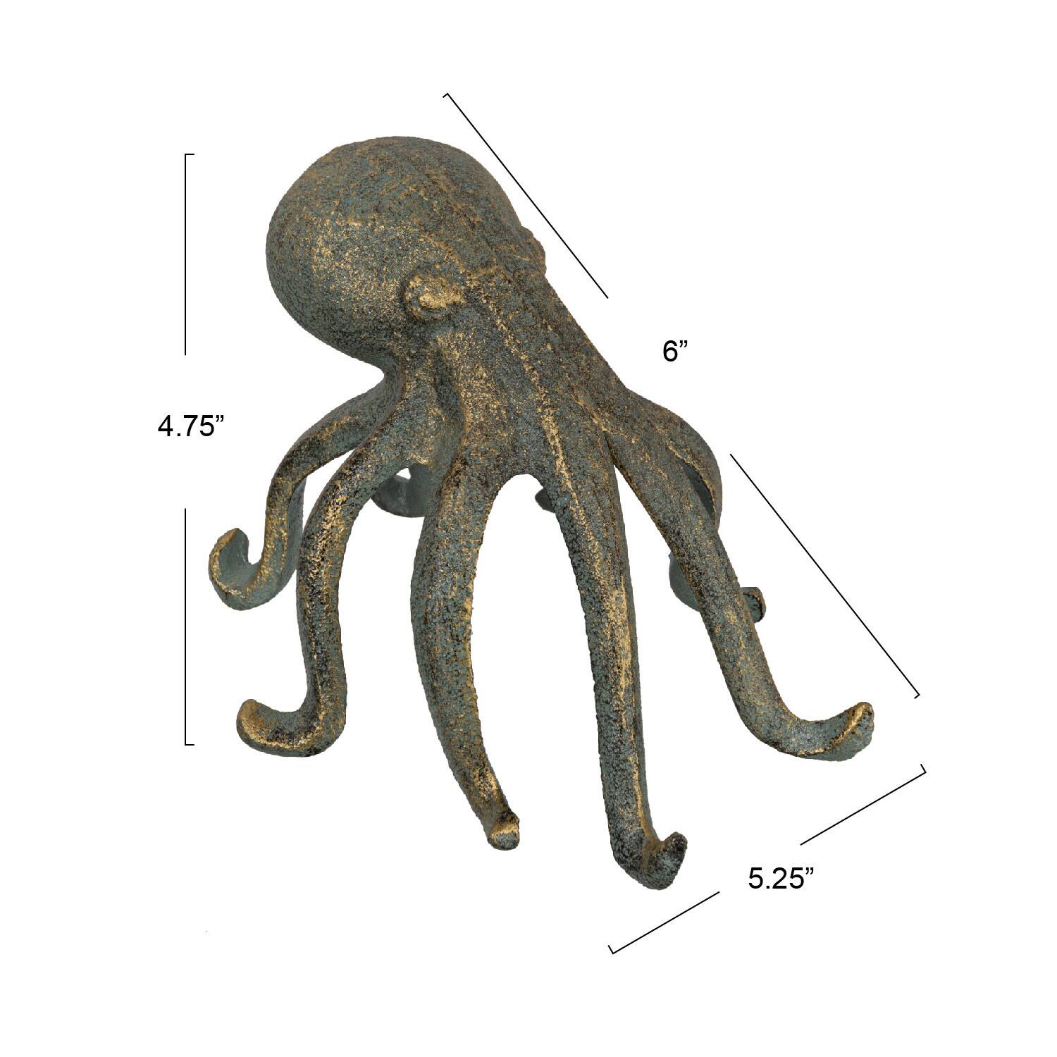 Hello Honey&#xAE; 6&#x22; Patina Finish Octopus Figurine Phone &#x26; Tablet Holder
