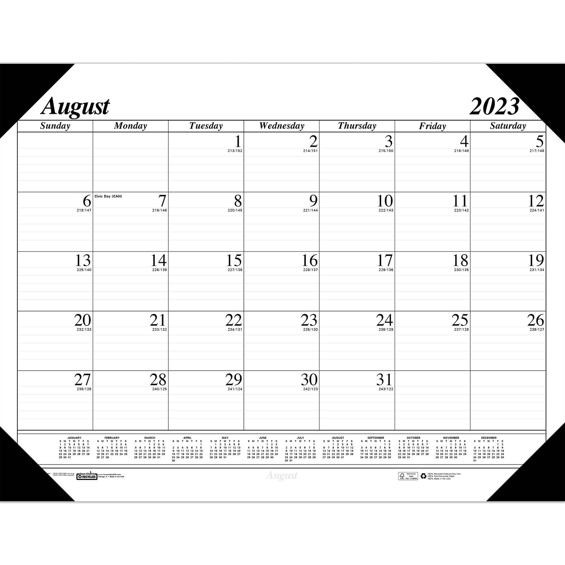 House of Doolittle 17 Month Academic Economy Desk Pad Calendar