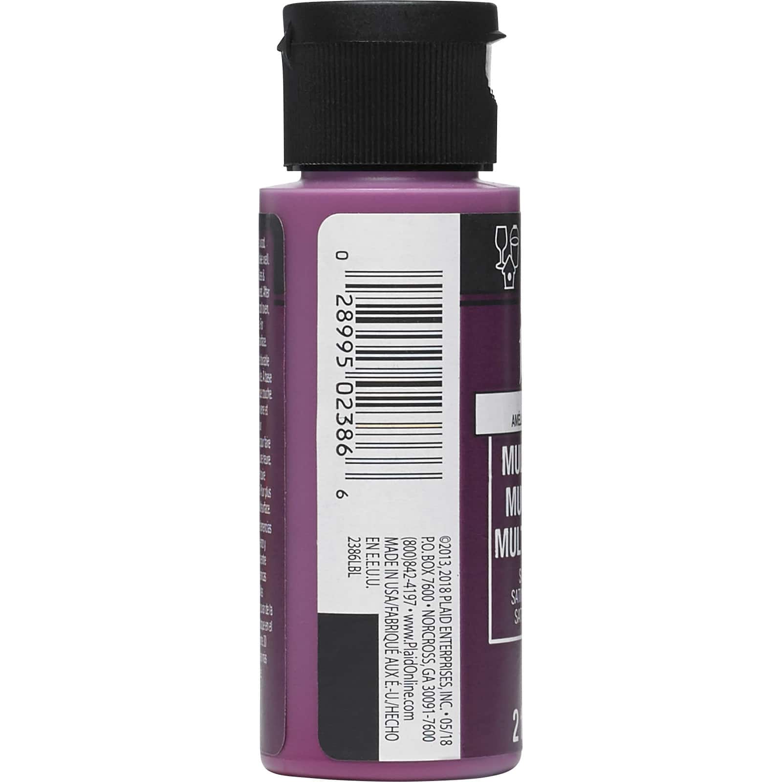 12 Pack: FolkArt® Multi-Surface Satin Acrylic Paint, 2oz.