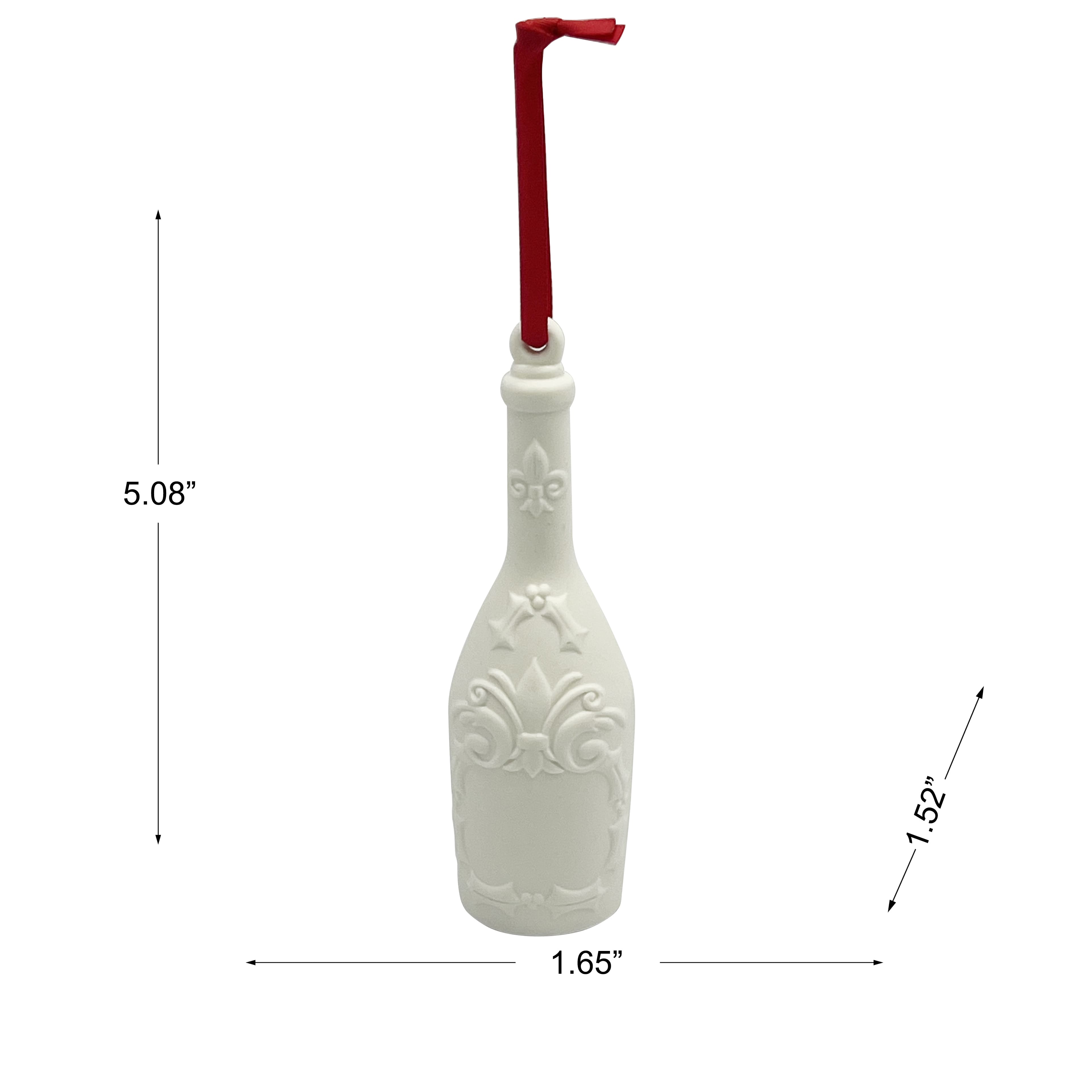 5&#x22; DIY Ceramic 3D Champagne Bottle Ornament by Make Market&#xAE;