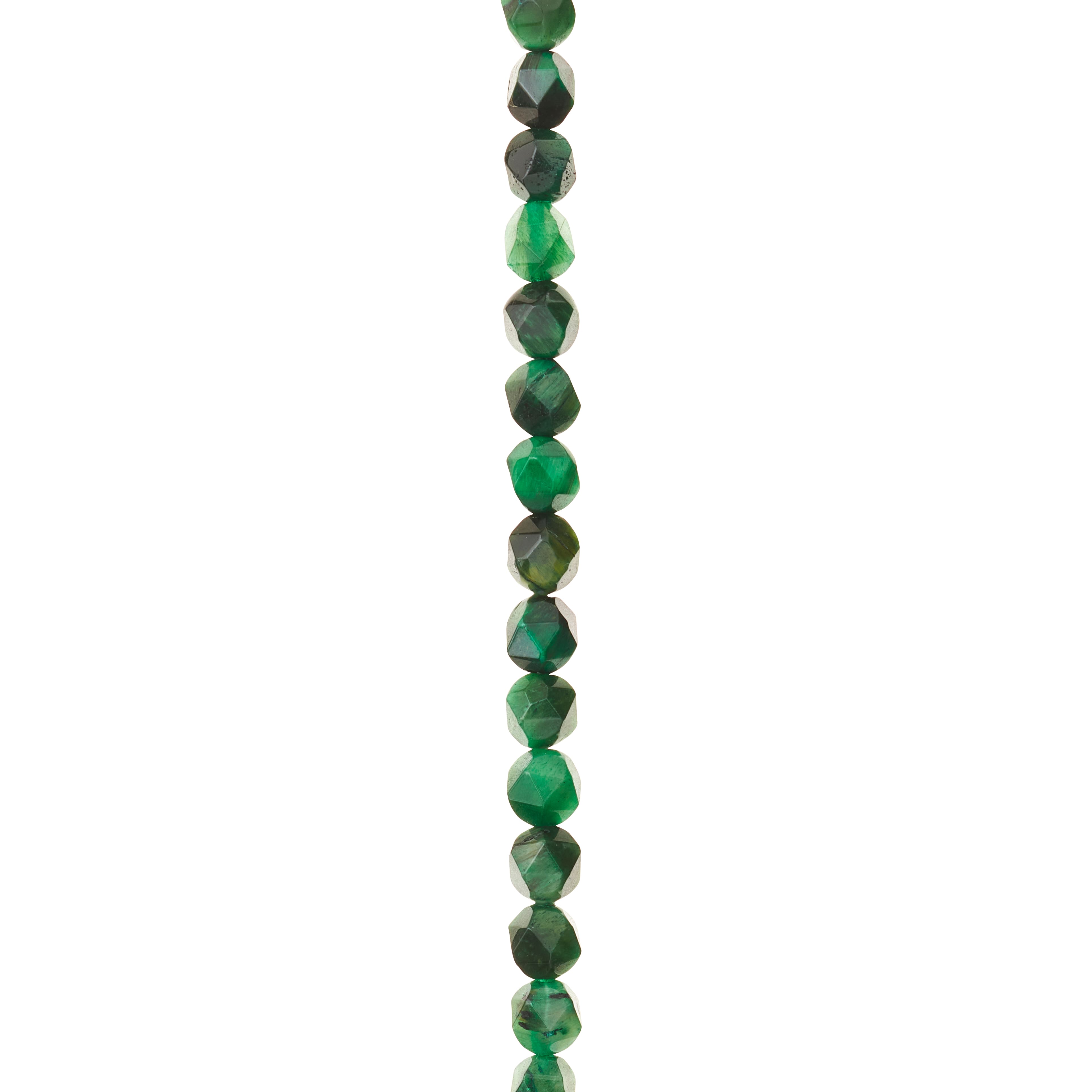 12 Pack: Green Dyed Faceted Tiger&#x27;s Eye Beads, 6mm by Bead Landing&#x2122;
