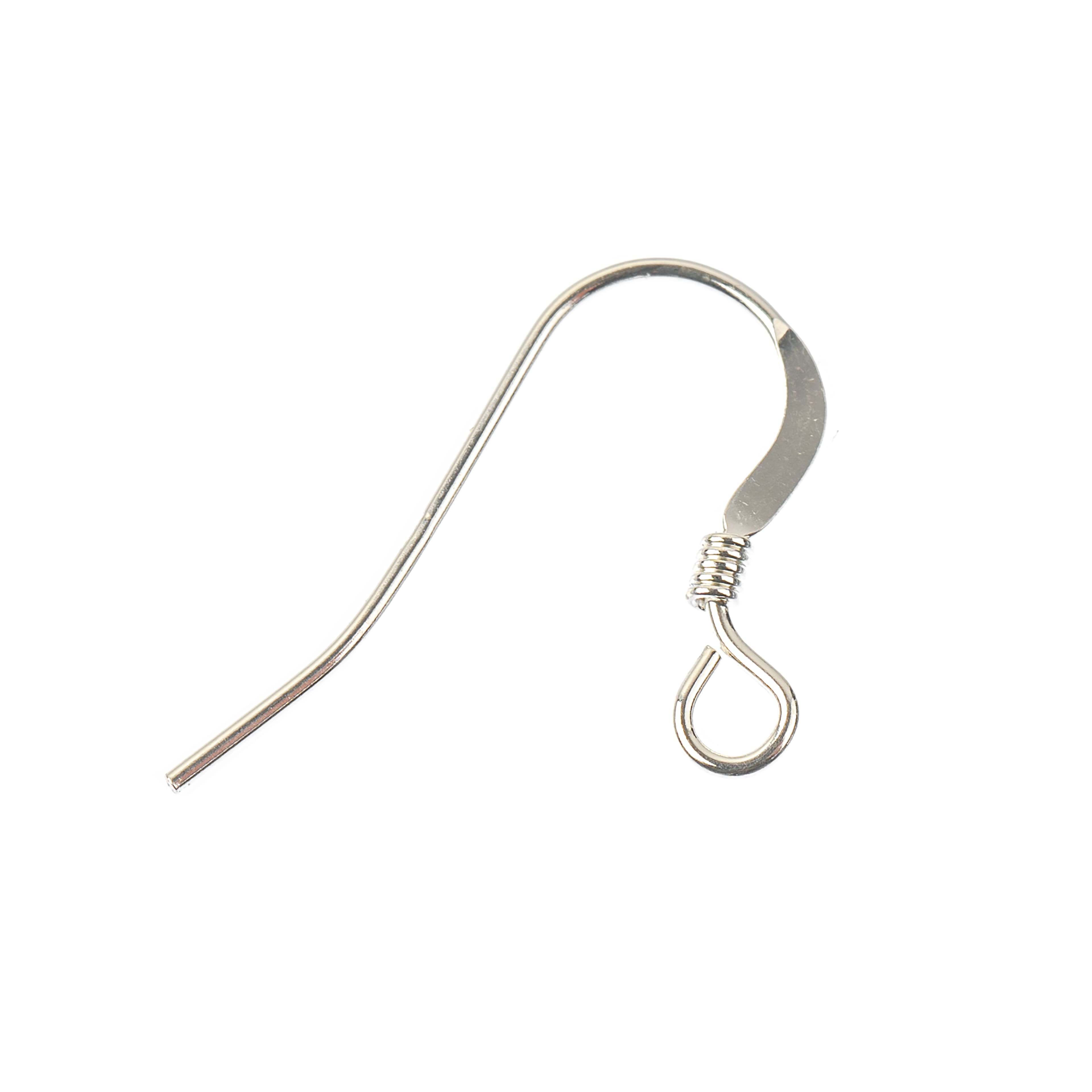 BULK PACK! Fish Hook Earwire w/ Spring & Bead, Silver-Plated