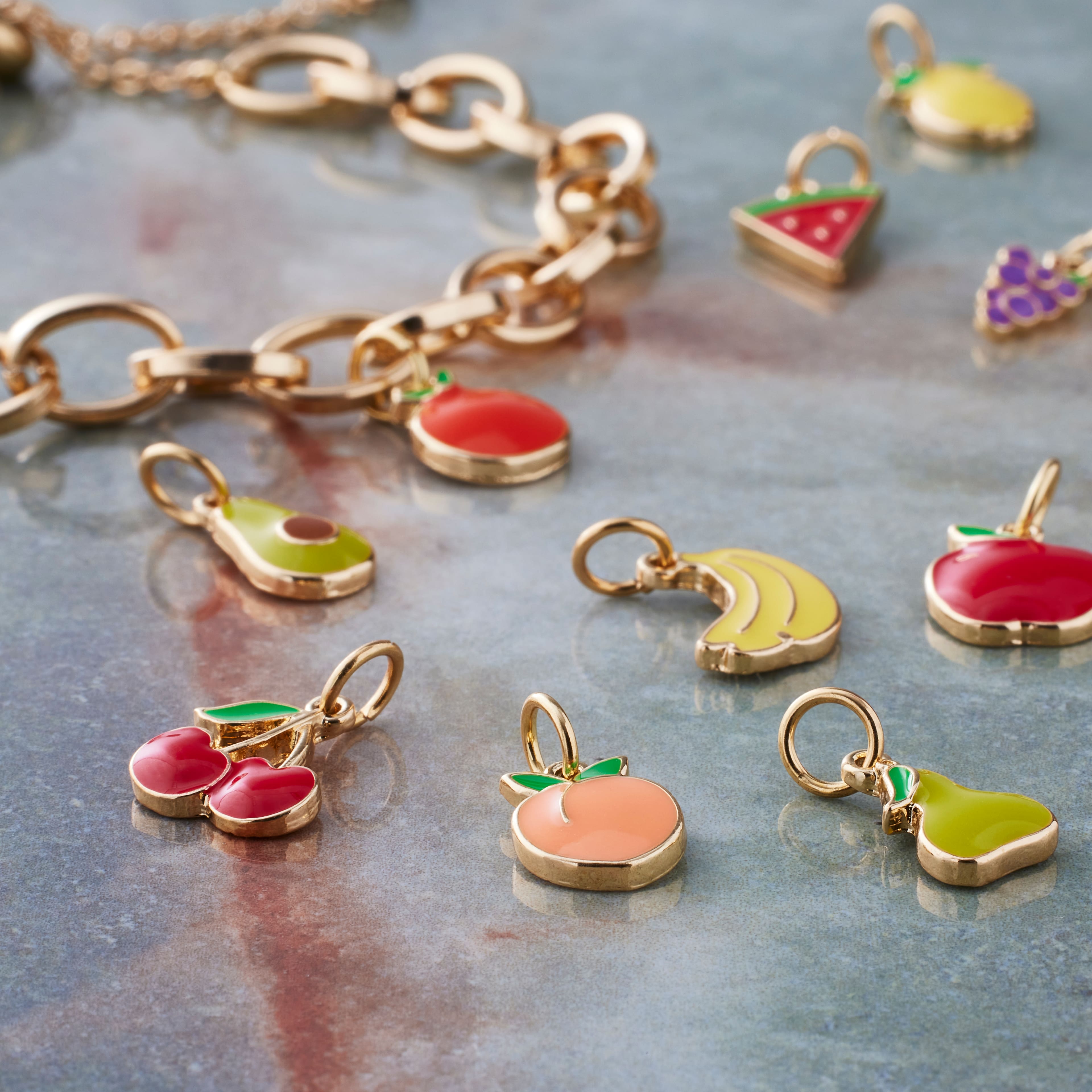 12 Pack: Enamel Fruits Charm Mix by Bead Landing™
